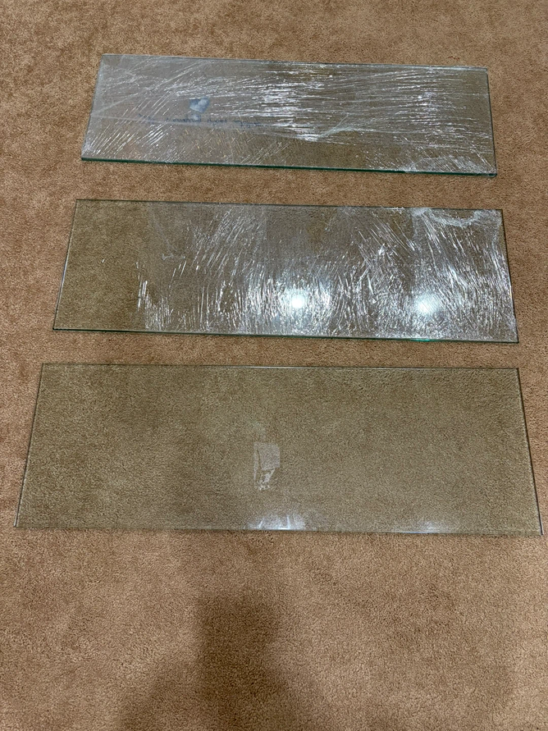 2 Glass Shelves with beveled edges
