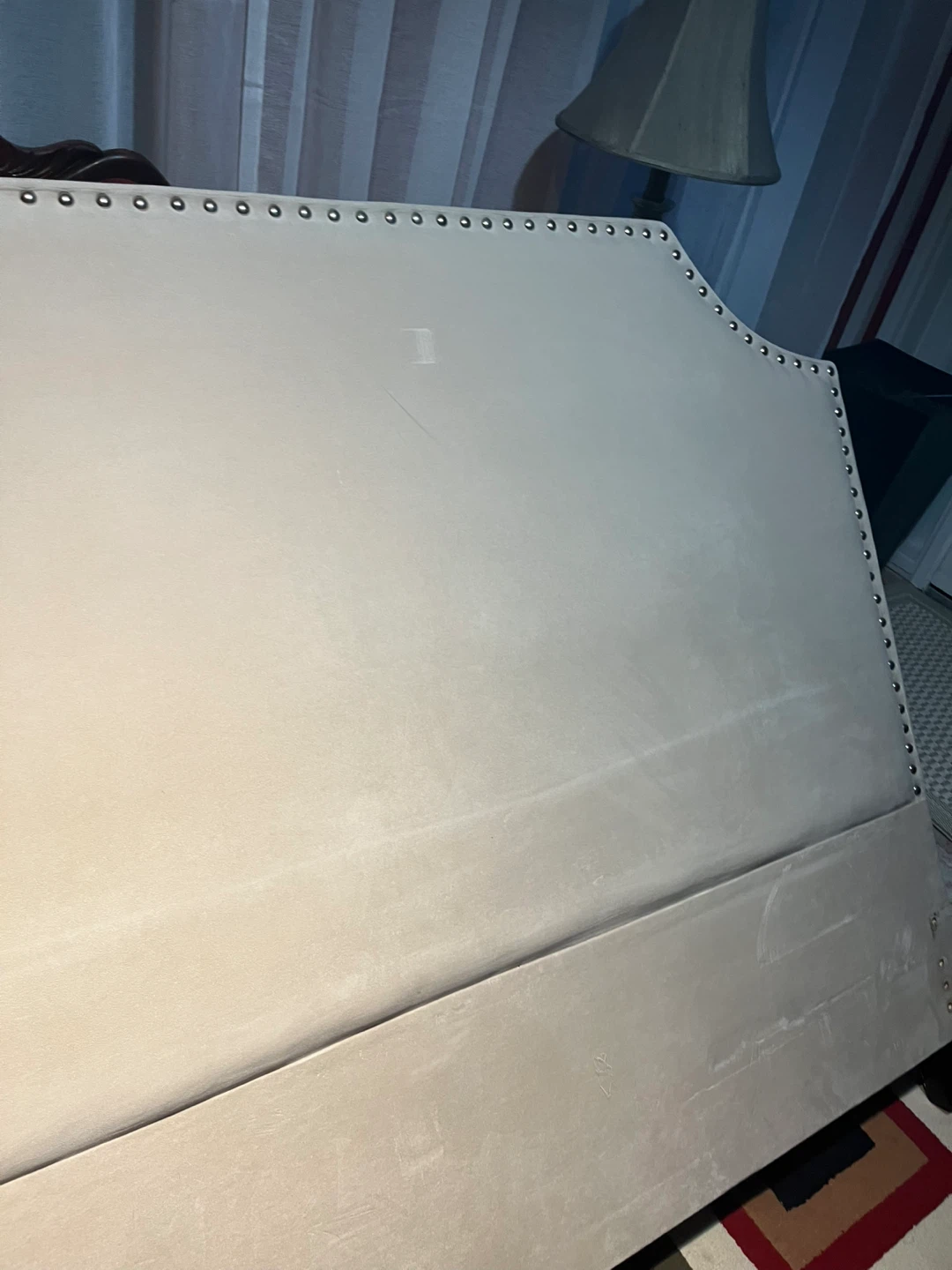 Queen size Velvet Headboard with Nailhead Trim - photo 3