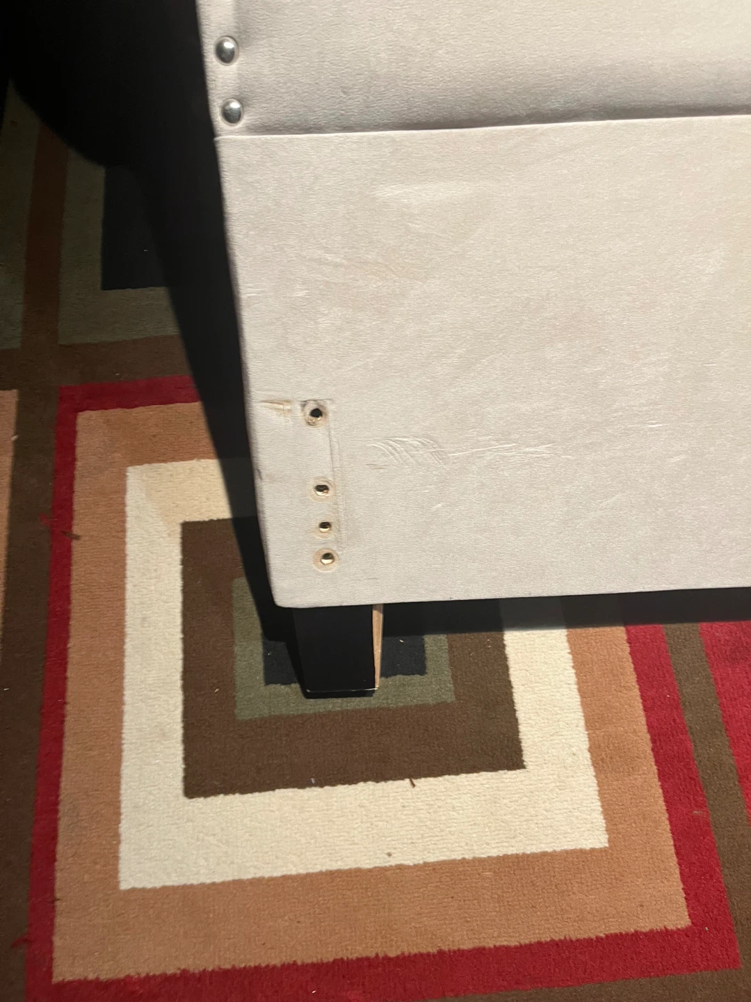Queen size Velvet Headboard with Nailhead Trim - photo 4