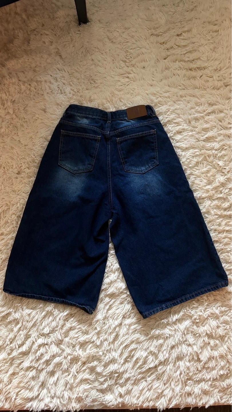 dark blue wash jorts - photo 2