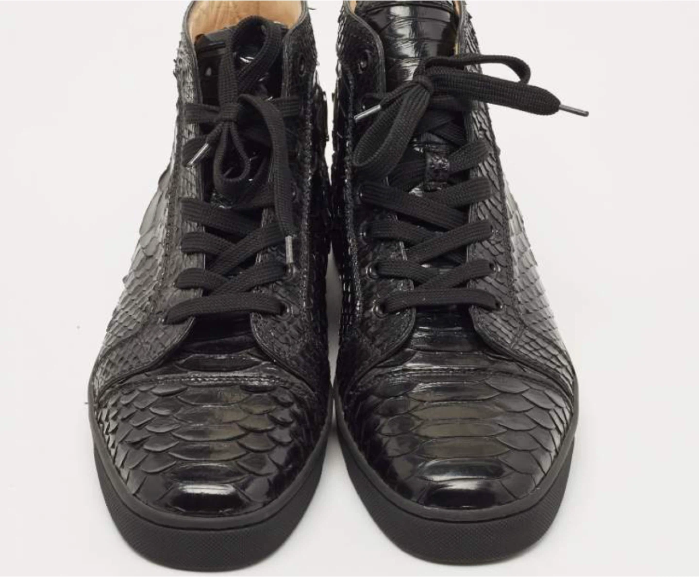 Christian Louboutin Black Python Louis Orlato Sneakers 43 - photo 2