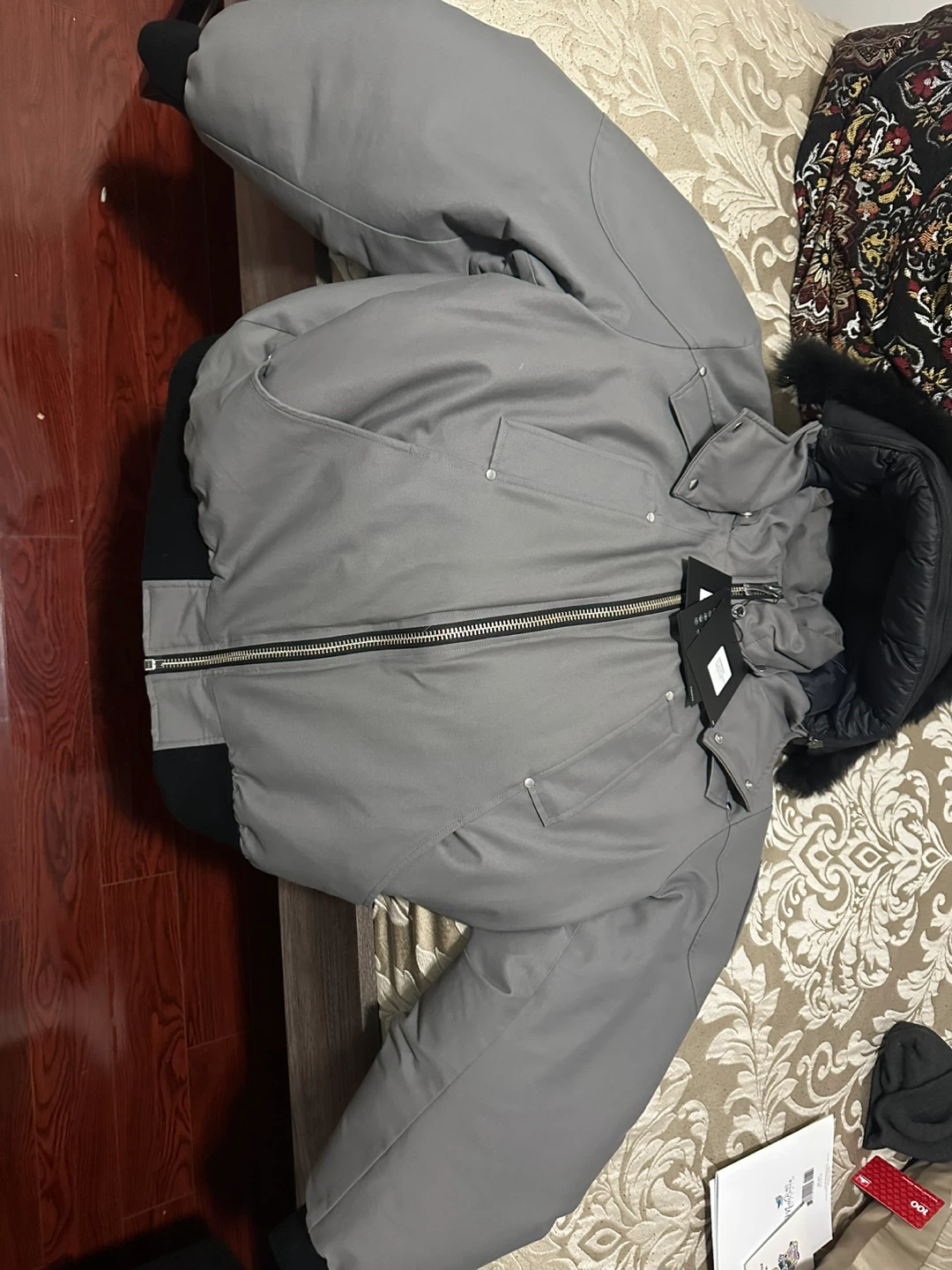 Moose Knuckles Ballistic Bomber Jacket - Grey