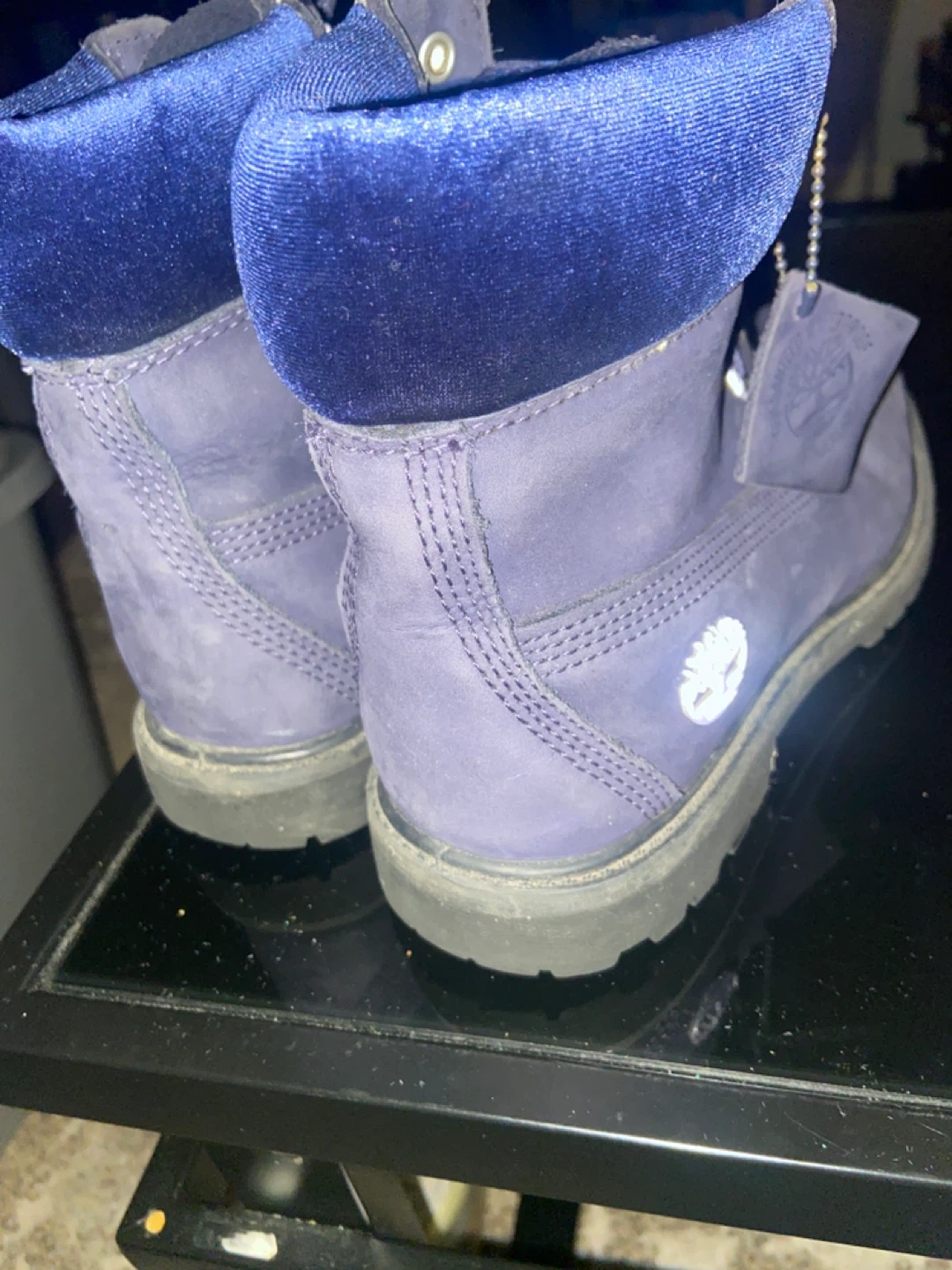 Timberland Women's Blue Suede Velvet Trim Boots Size 6 - photo 3
