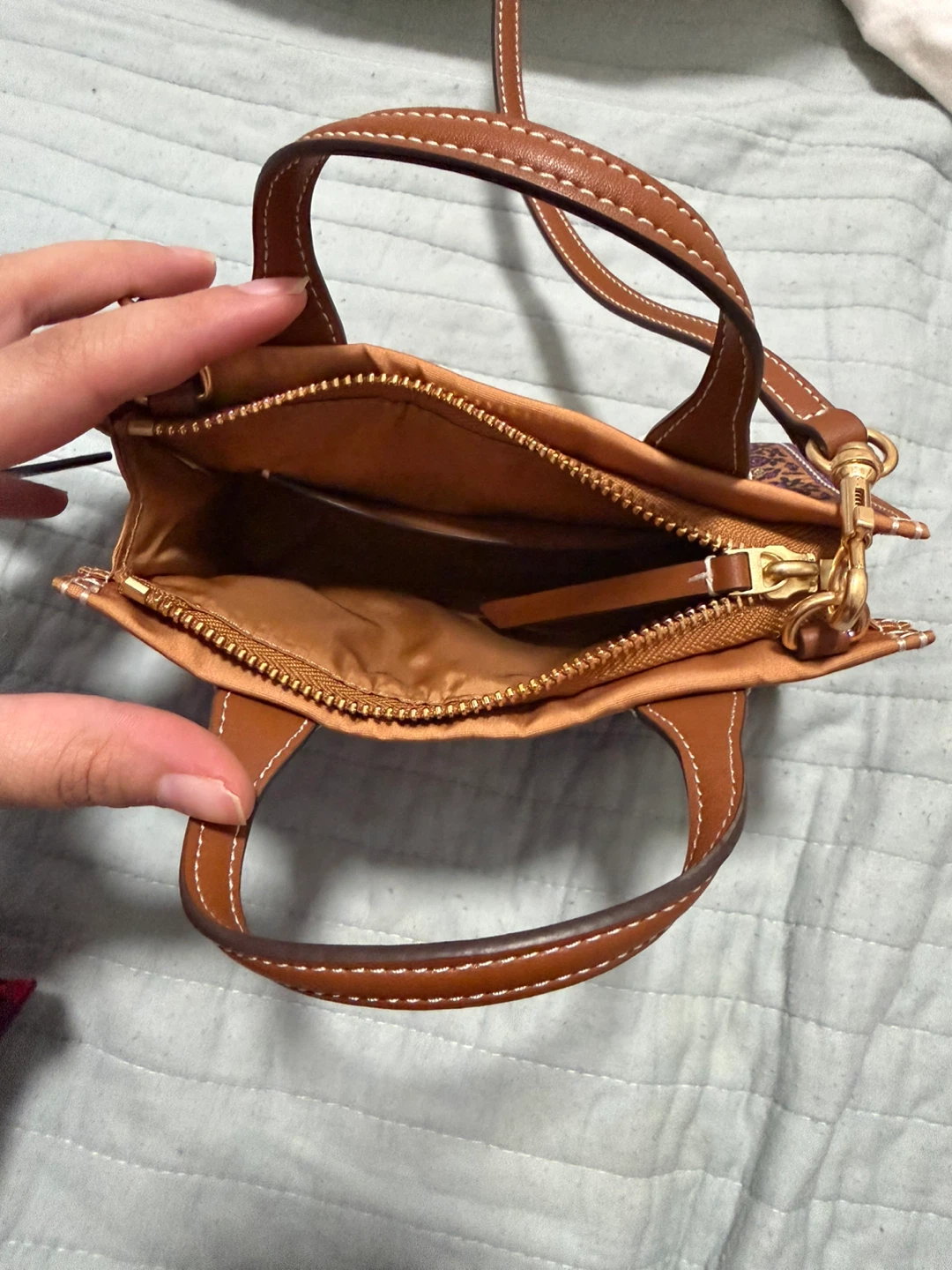 Tory Burch Mini Tote Bag - Orange Floral - photo 4