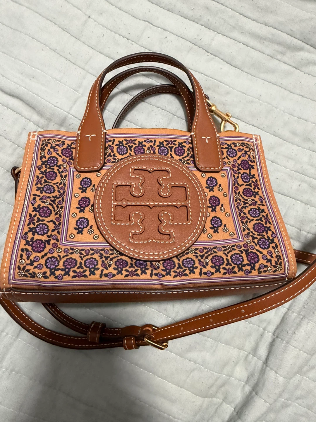 Tory Burch Mini Tote Bag - Orange Floral