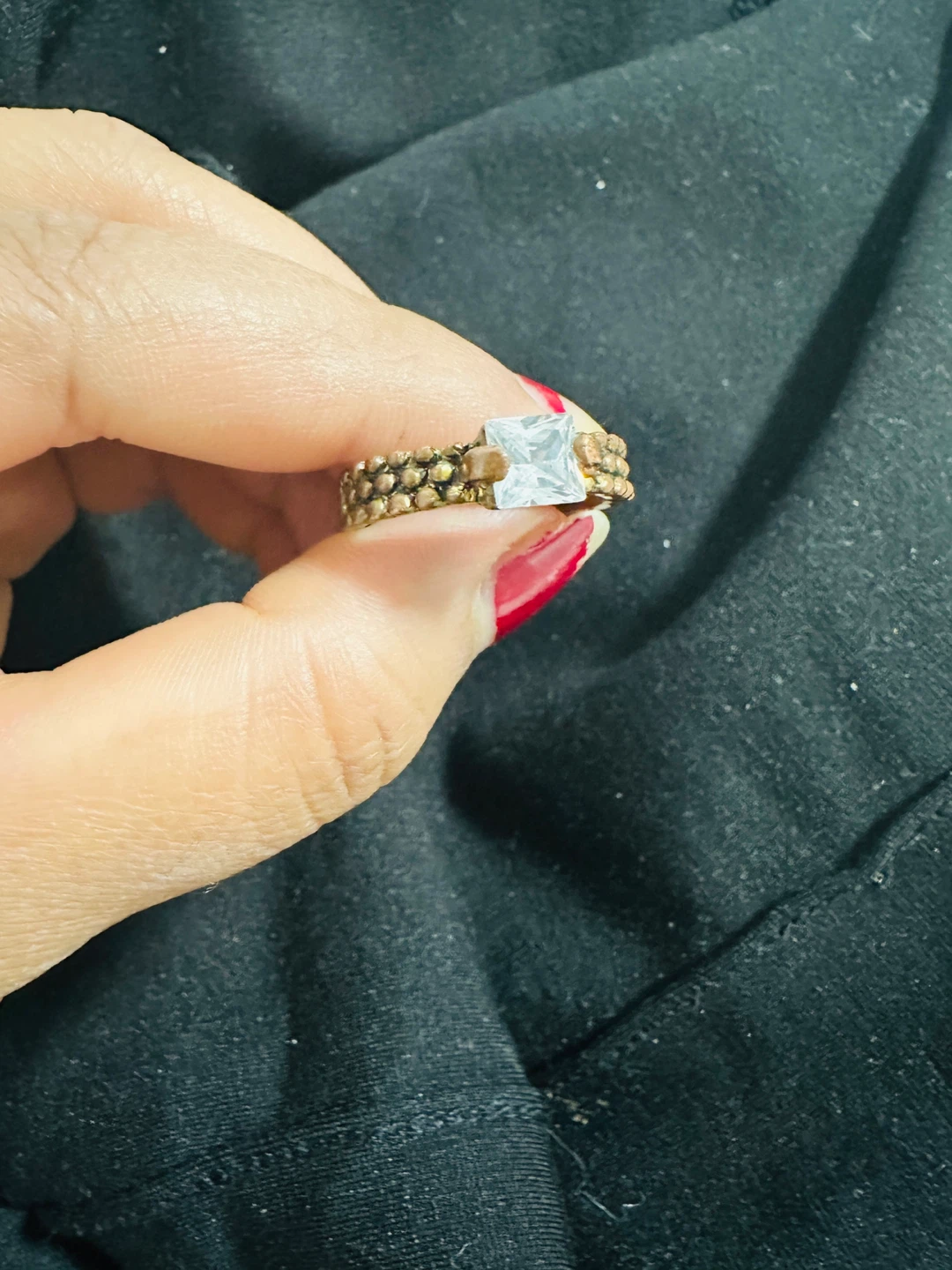 Vintage antique vintage Ring with Square Crystal Accent - photo 4