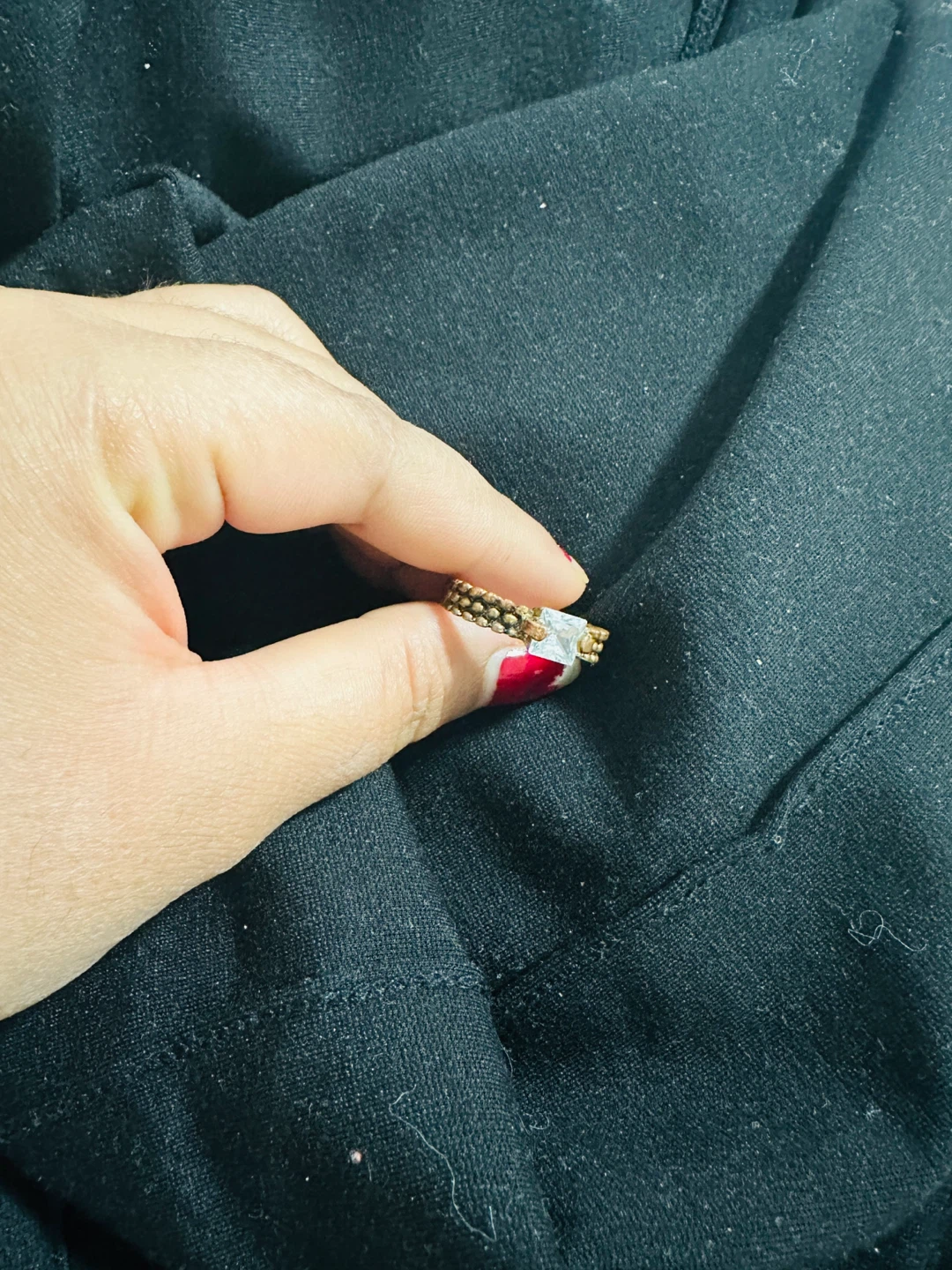 Vintage antique vintage Ring with Square Crystal Accent - photo 2