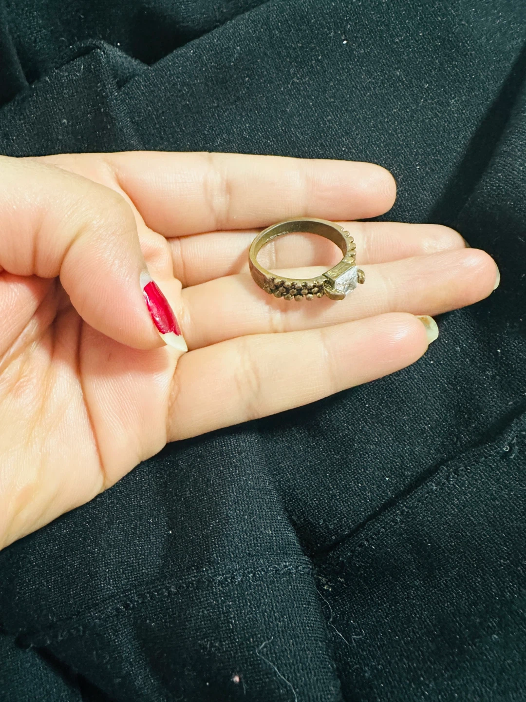 Vintage antique vintage Ring with Square Crystal Accent - photo 3