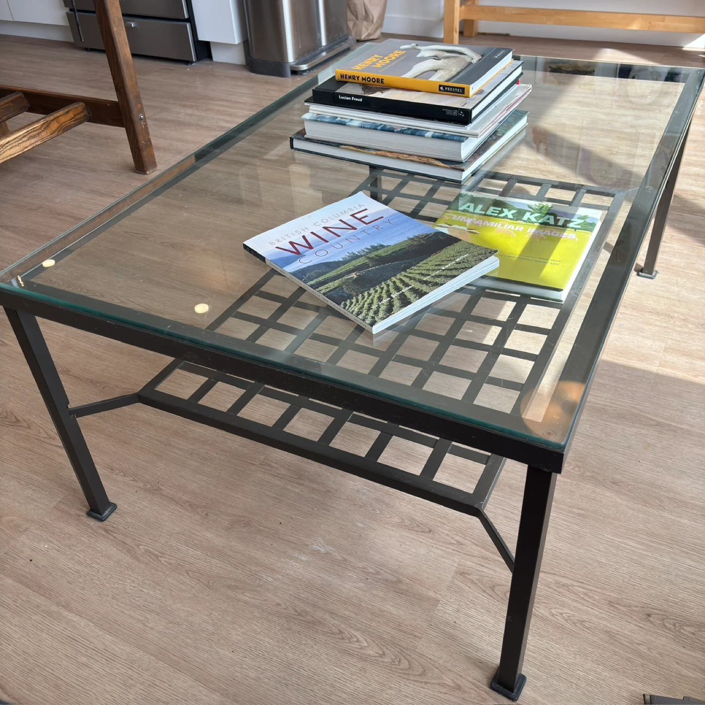 Glass Coffee Table with Metal Frame - photo 5