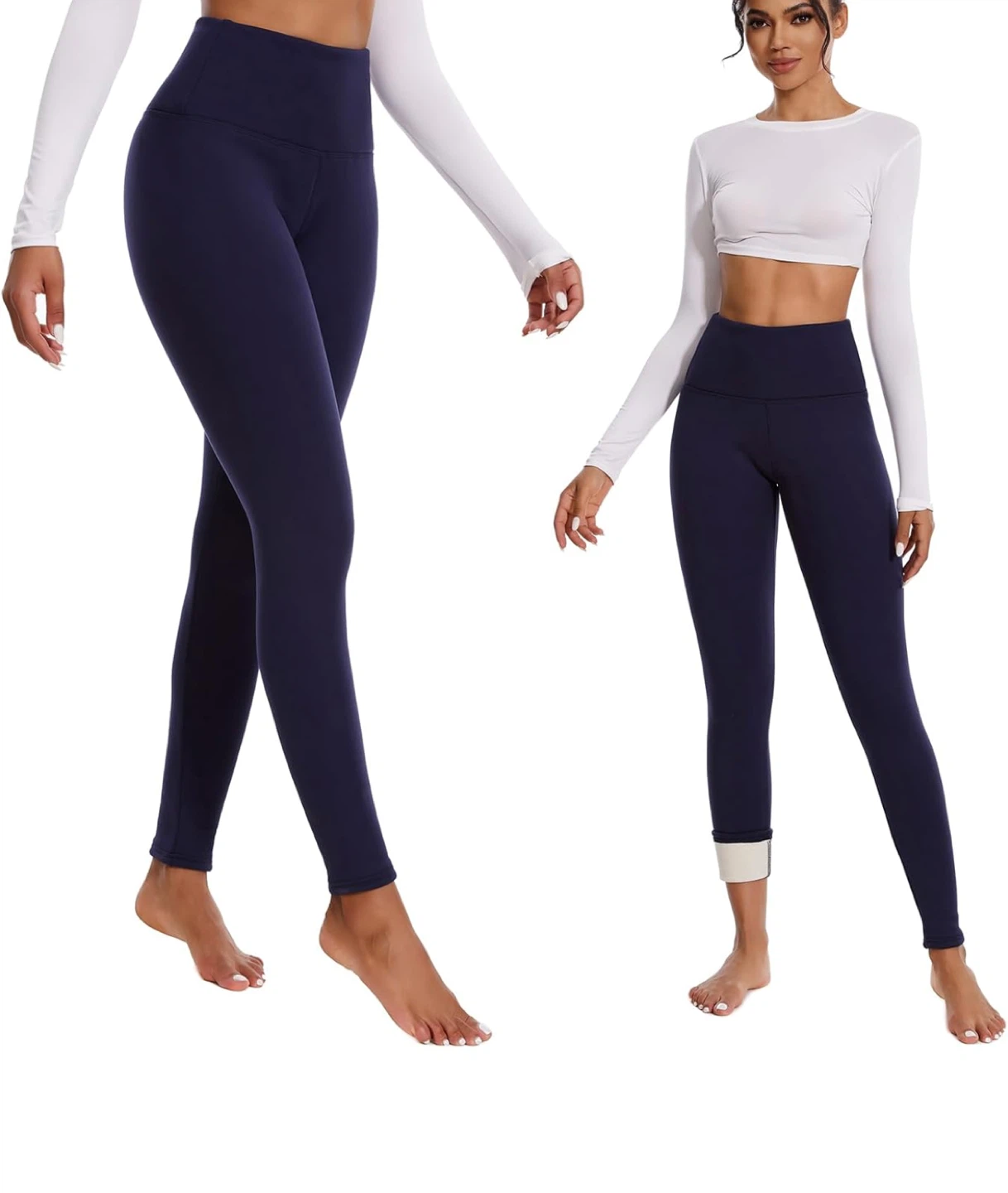 NEW Navy Blue Fleece-Lined Leggings - photo 4
