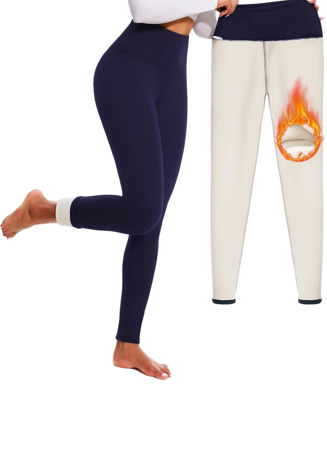NEW Navy Blue Fleece-Lined Leggings