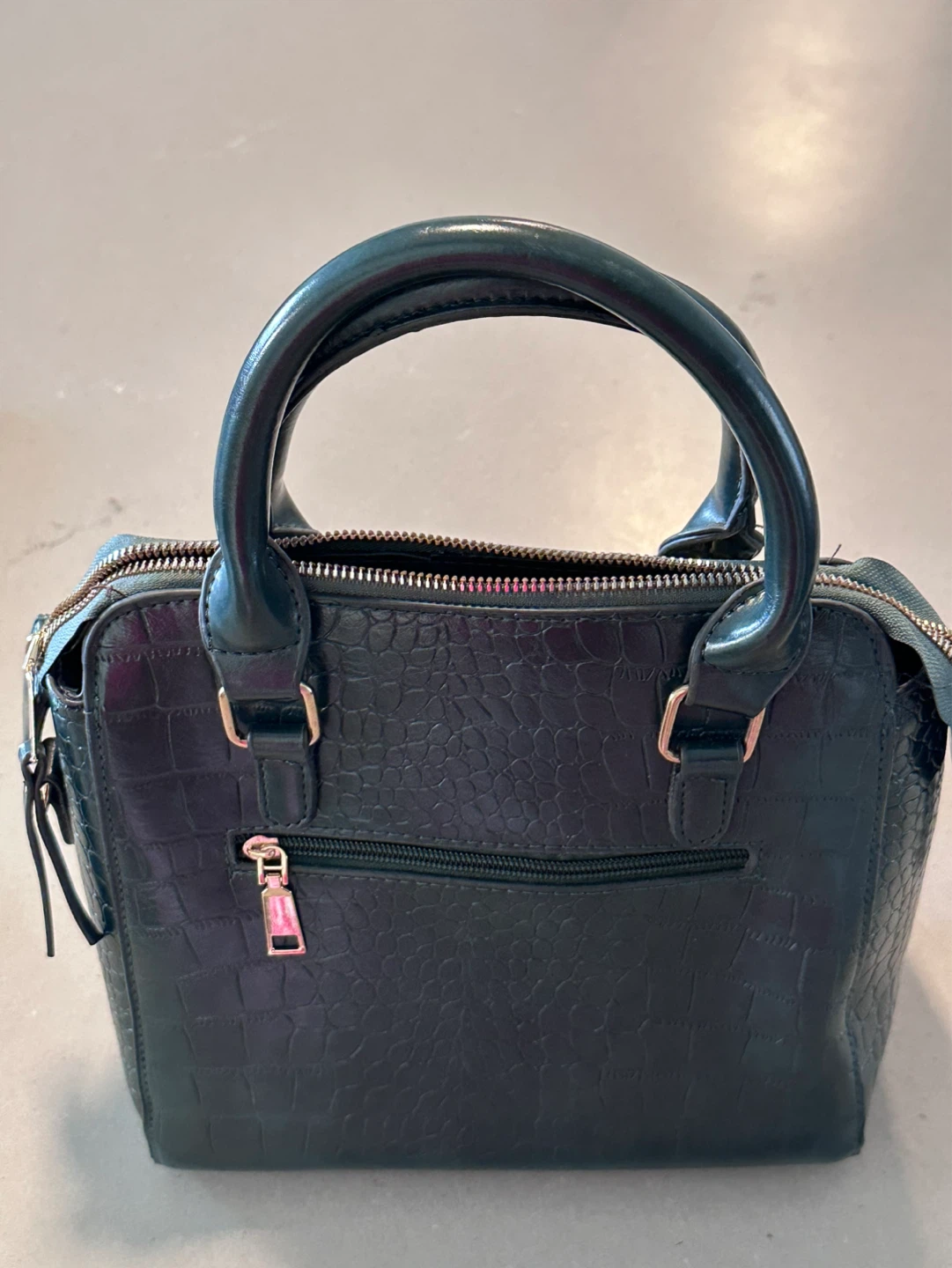 Teal Faux Croc Handbag - photo 4