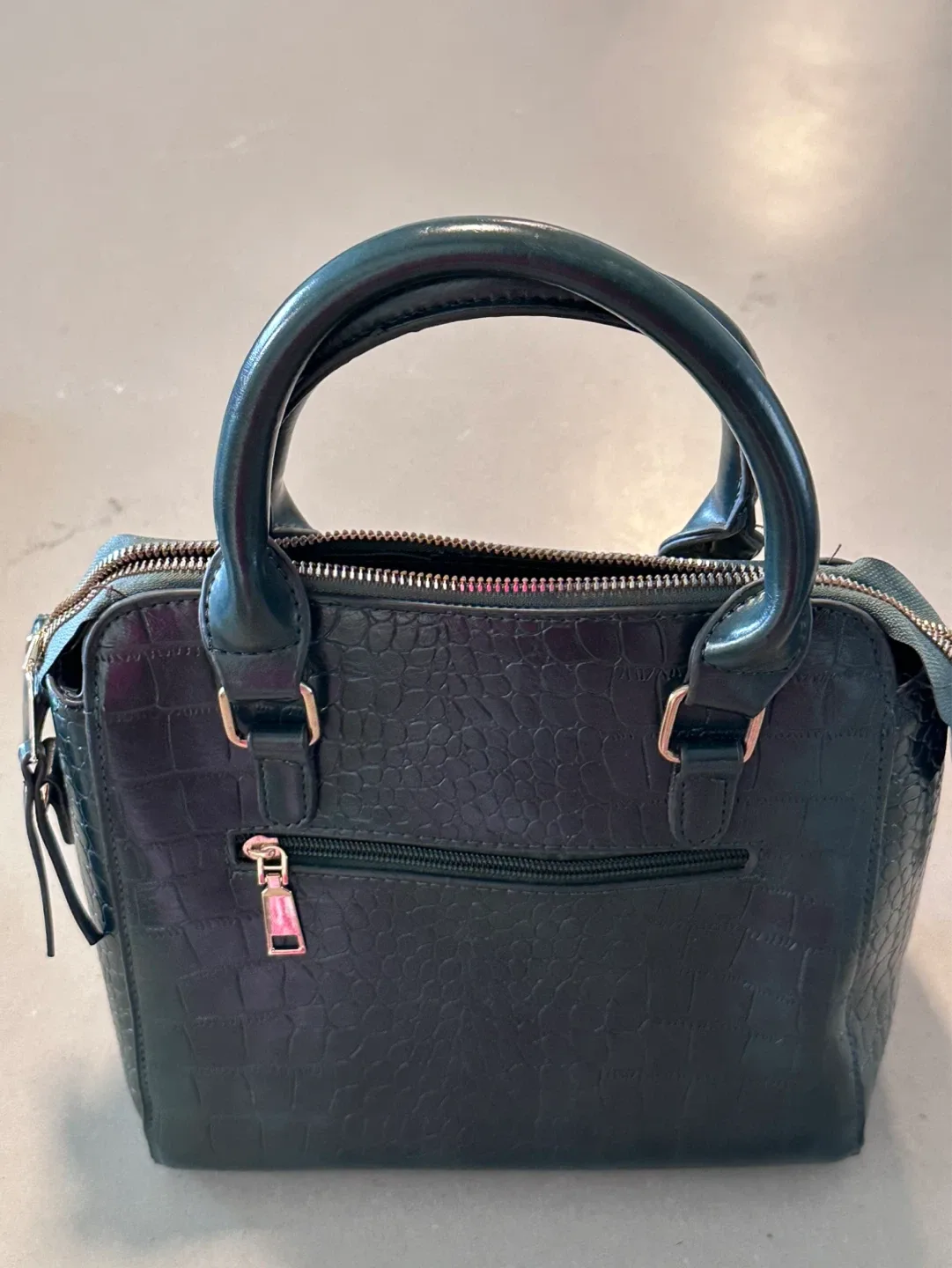 Teal Faux Croc Handbag - photo 4