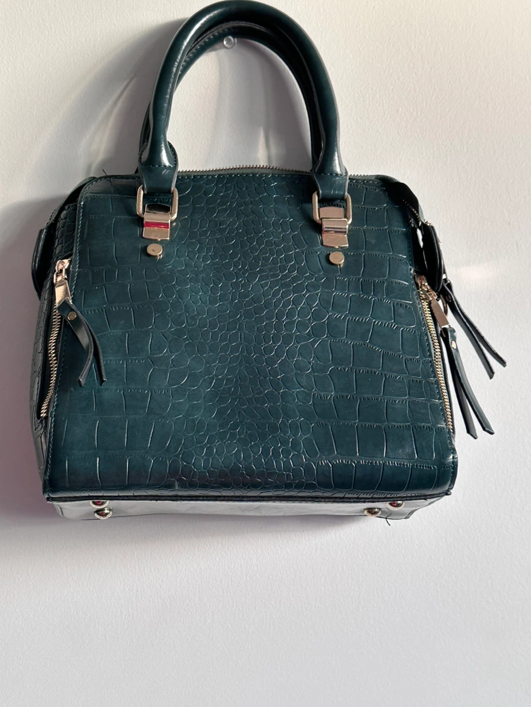 Teal Faux Croc Handbag - photo 2