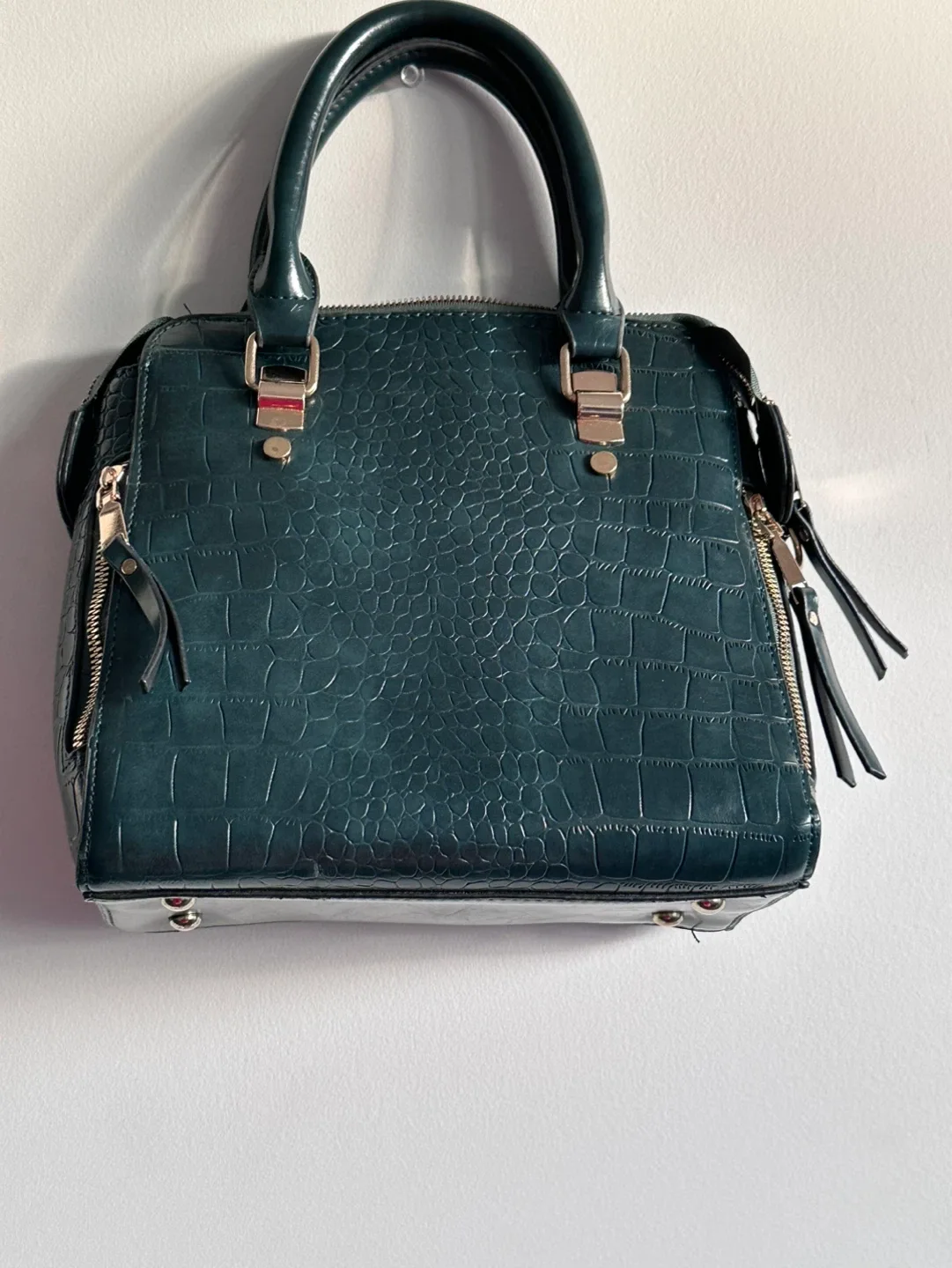 Teal Faux Croc Handbag - photo 2
