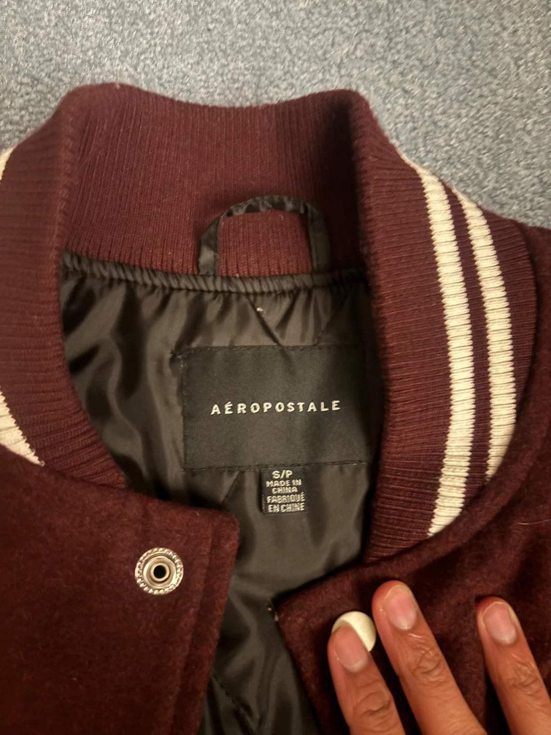 Maroon Aeropostale Varsity Jacket - photo 3