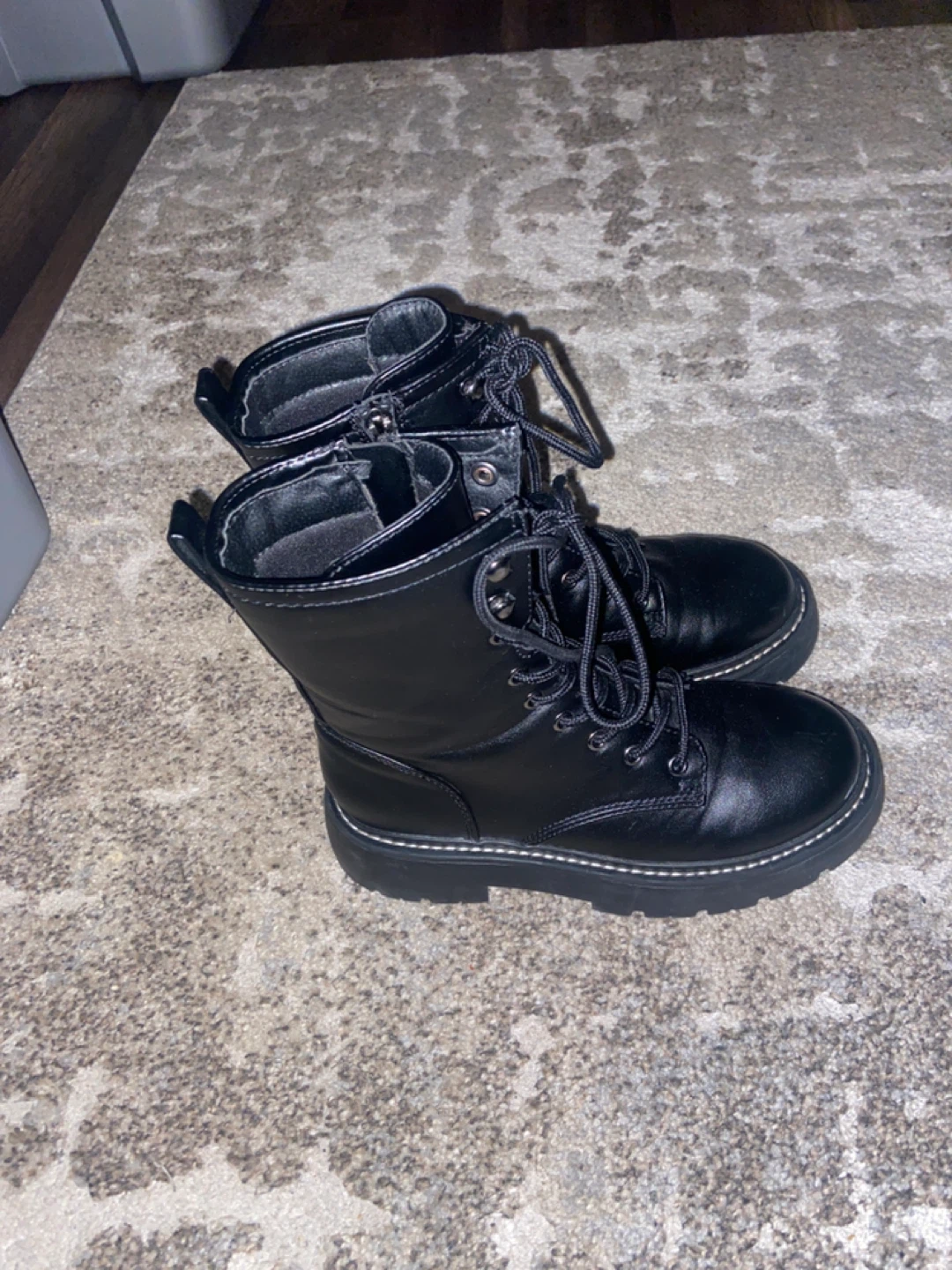 Black Combat Boots Size 7.5