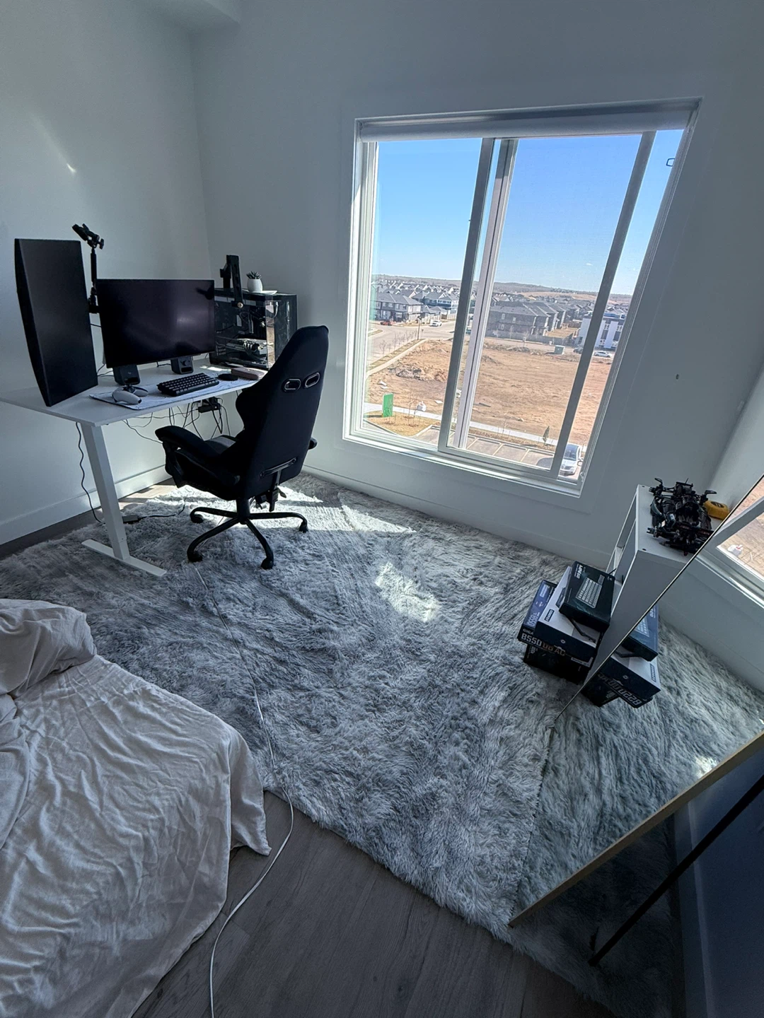 Tie dye light gray Rug