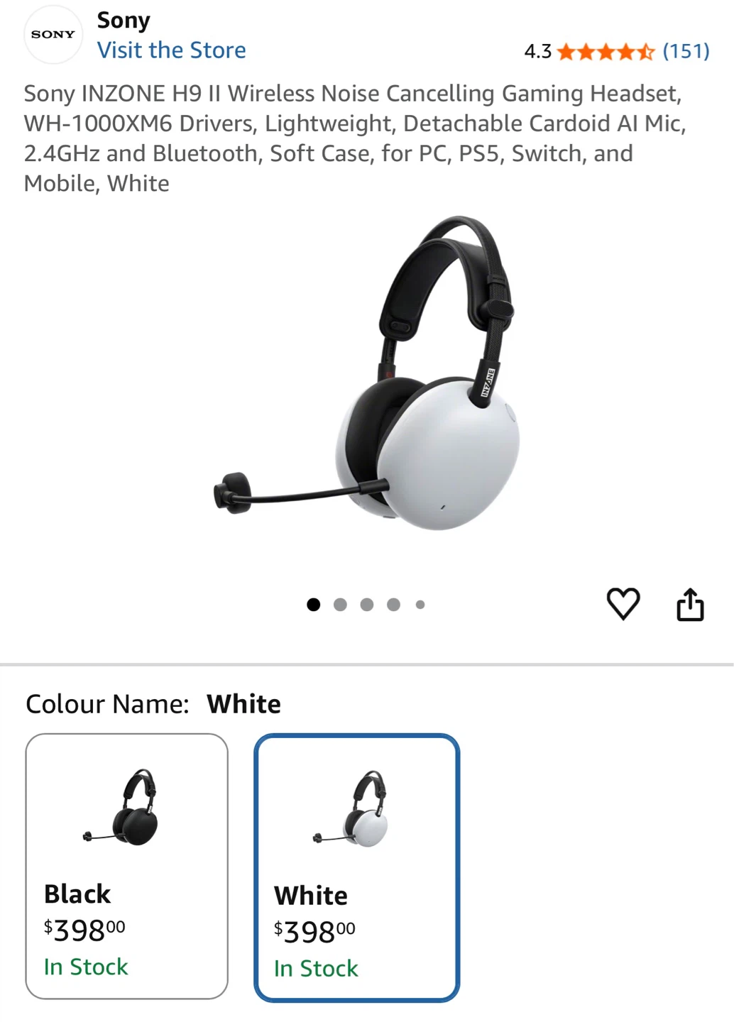 Sony INZONE H9 II Wireless Noise - White - photo 2