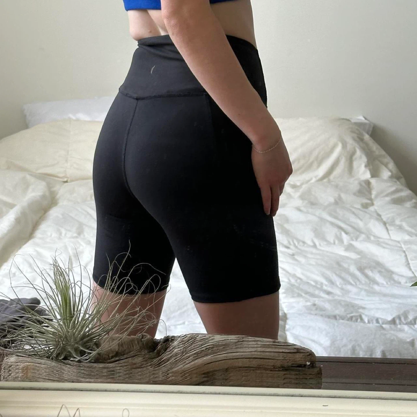 Black High-Waisted Biker Shorts - photo 3
