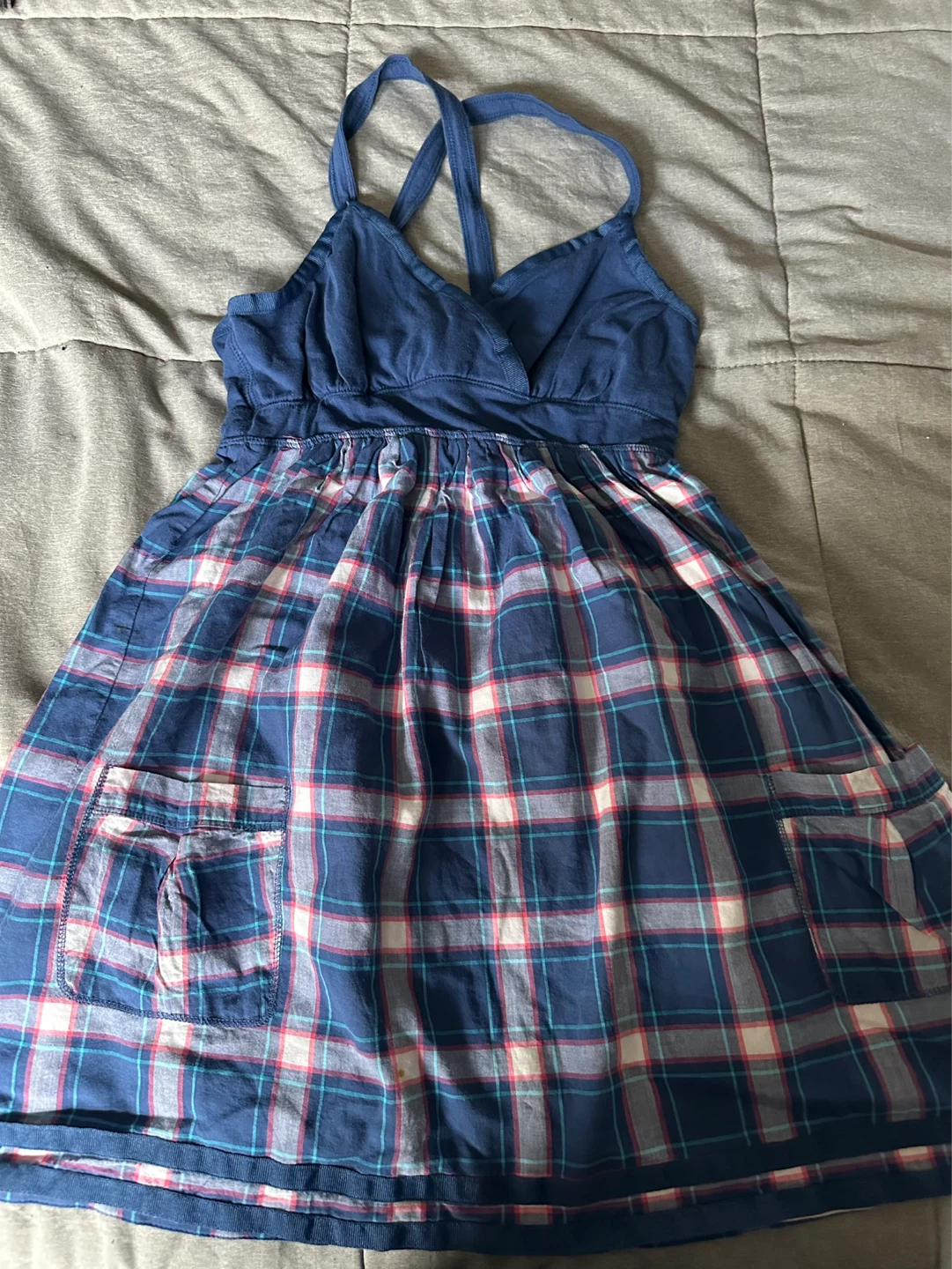 Abercrombie & Fitch Blue Plaid top Size S