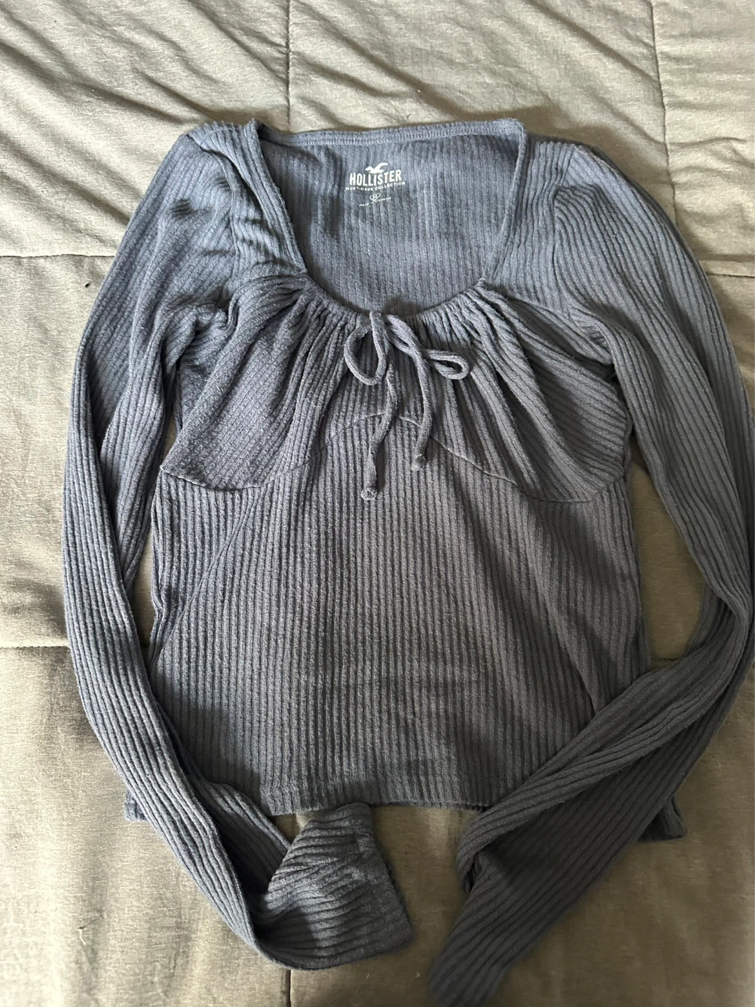 Hollister Ribbed Long Sleeve Top - Size M