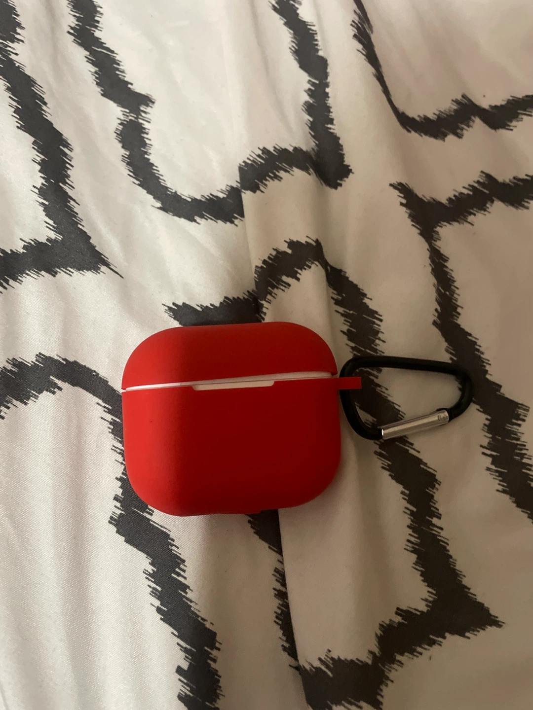 Red Silicone Case with Carabiner for AirPods Pro