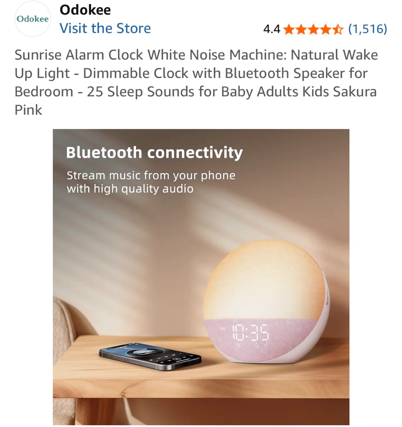 Odokee H03 Sunrise Alarm Clock White Noise Machine - photo 2