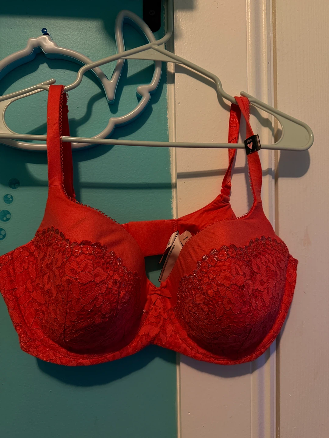 Victoria's Secret Orange Lace Bra 38DD