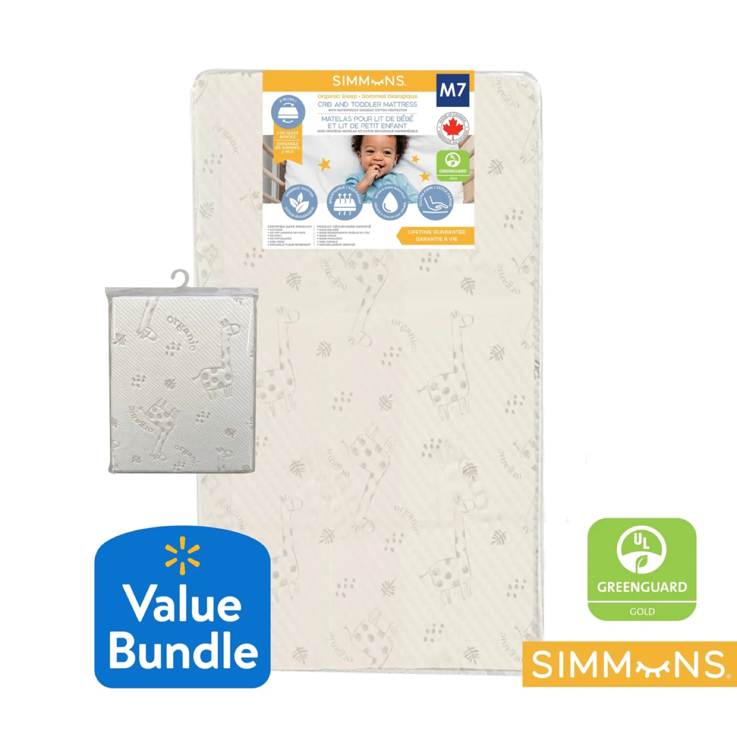 Simmons "Organic Cotton" Crib and Toddler Mattress M7