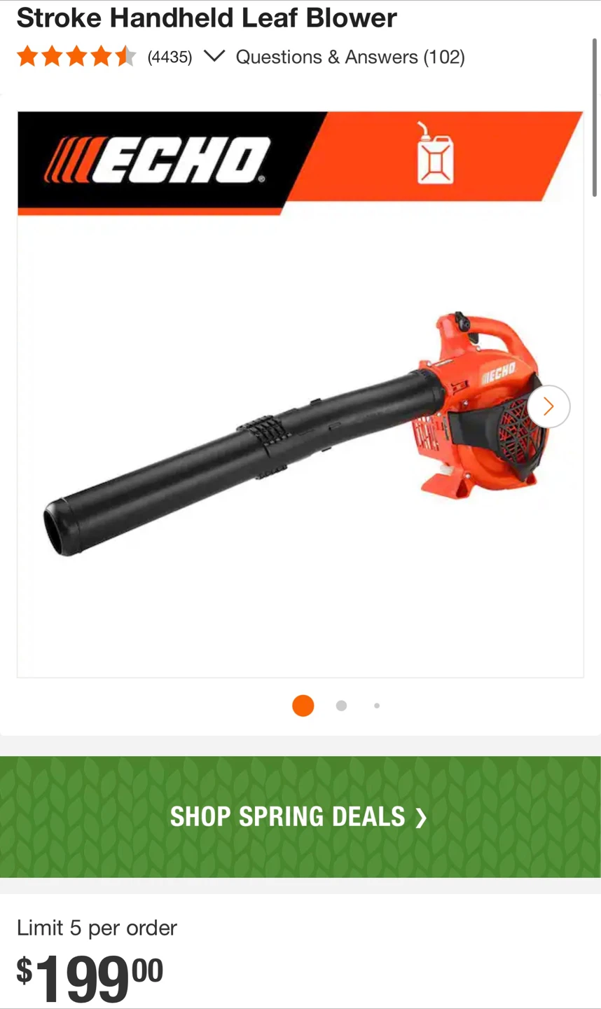 ECHO PB-2520 170 MPH 453 CFM Gas 2-Stroke Handheld Leaf Blower