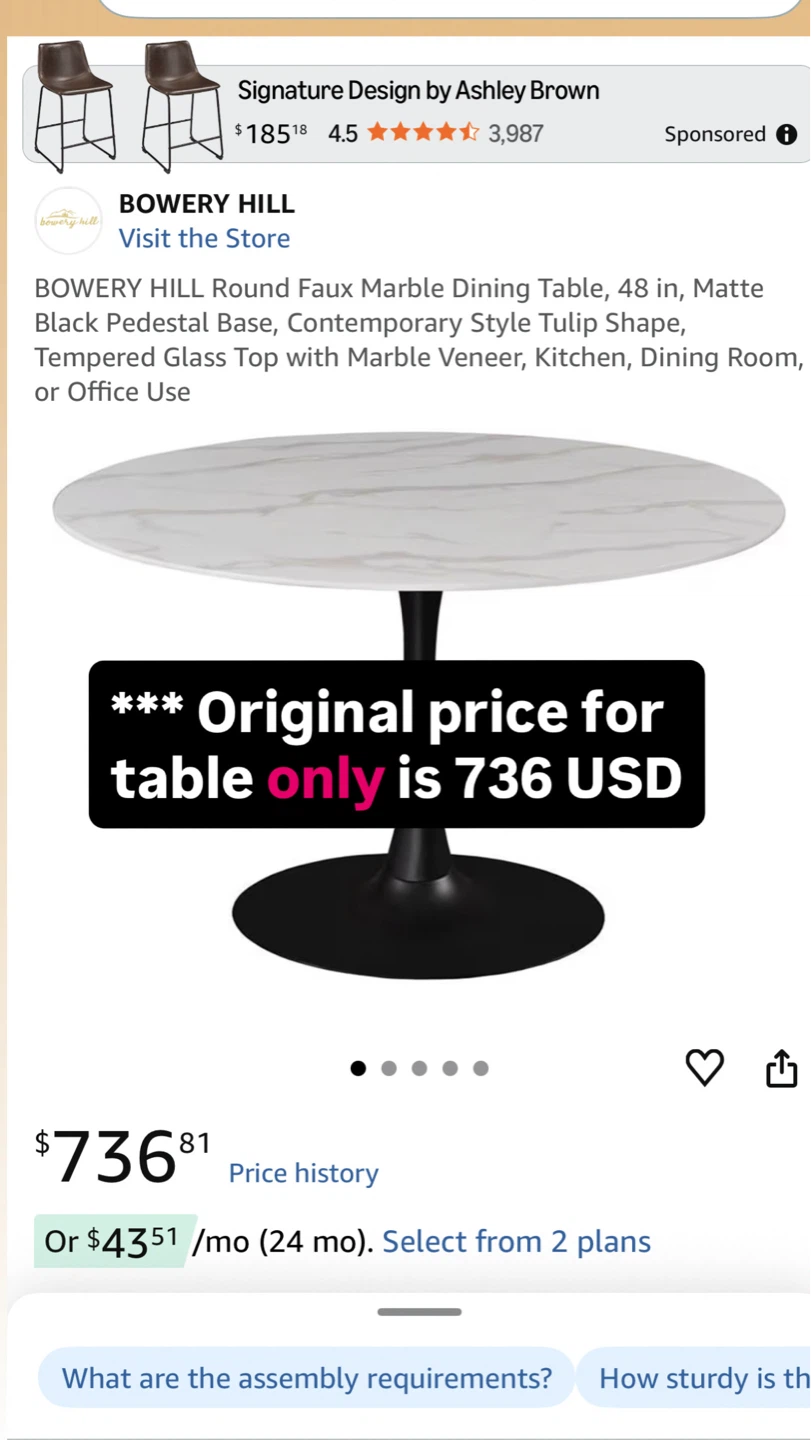 Marble Round Dining Table - photo 2
