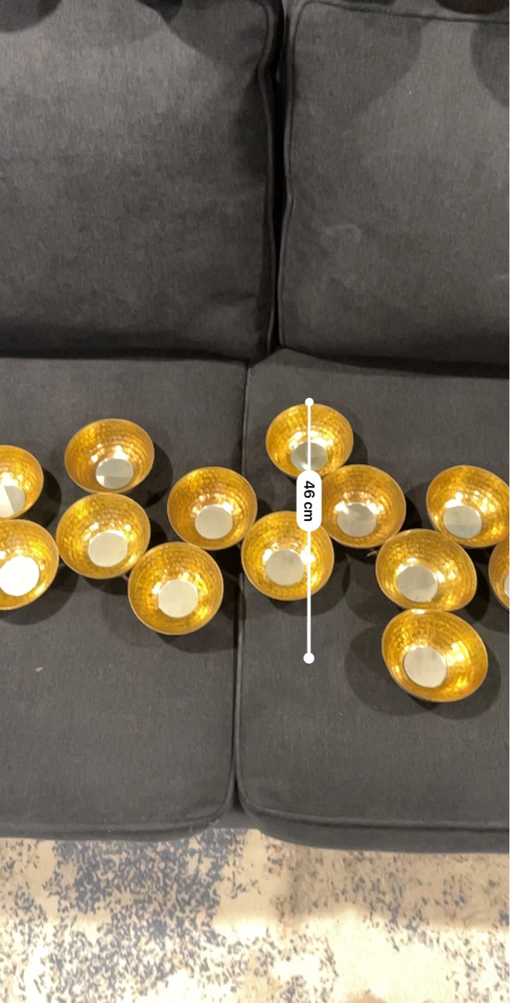 Gold Wall Art Decor with 15 Tealight Holders - photo 2