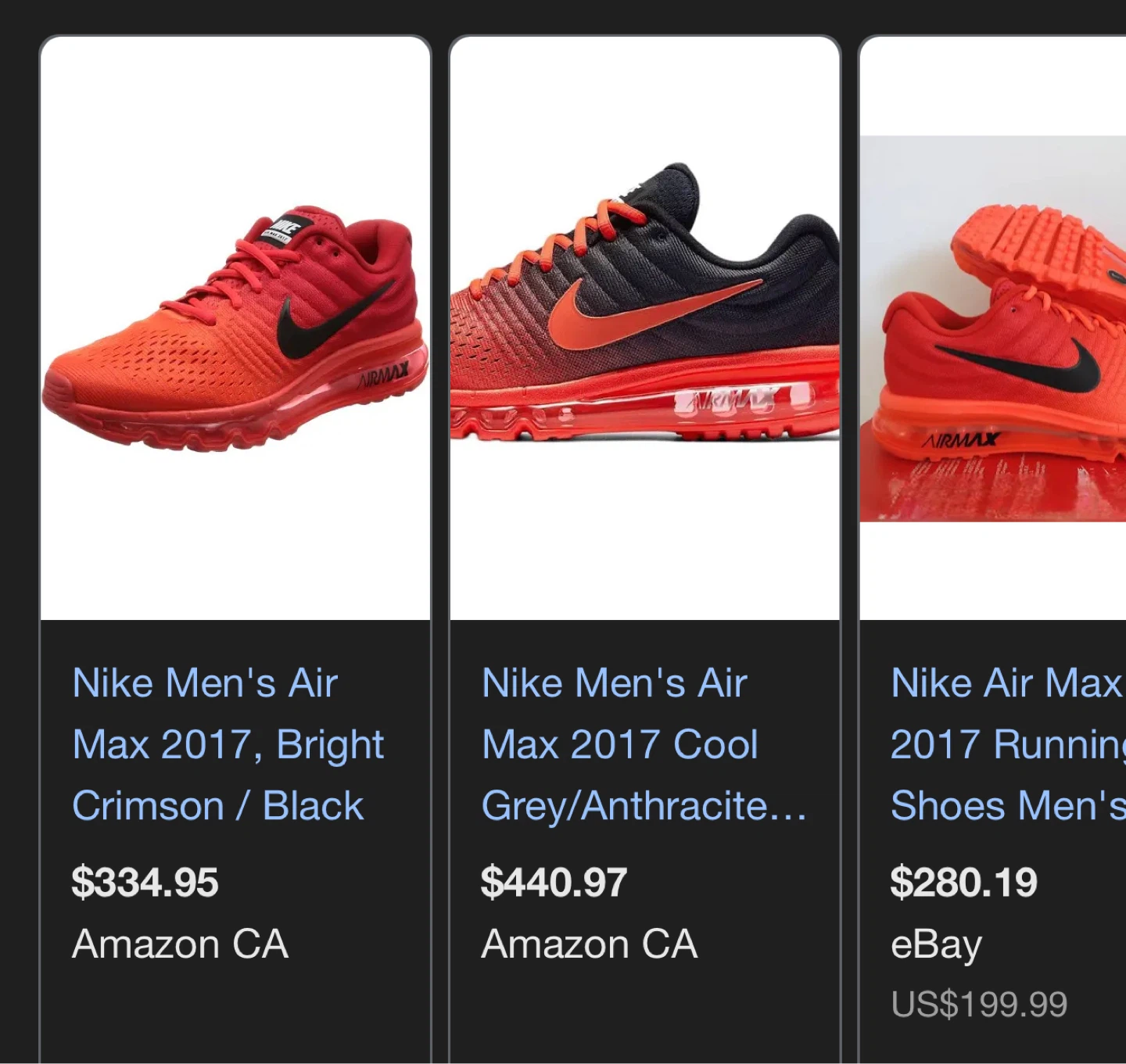Nike Men's Air Max 2017 Running Shoes - Red - photo 2