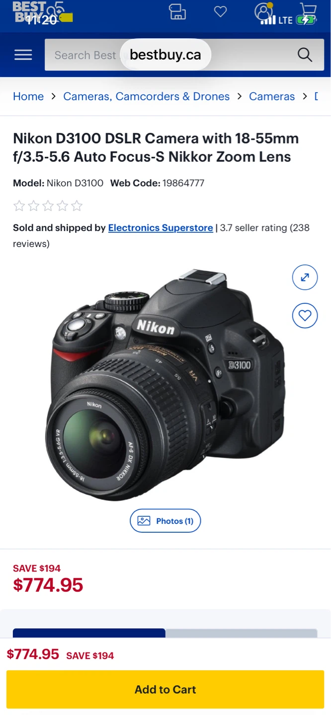 Nikon D3100 VR Kit Digital Camera with Accessories