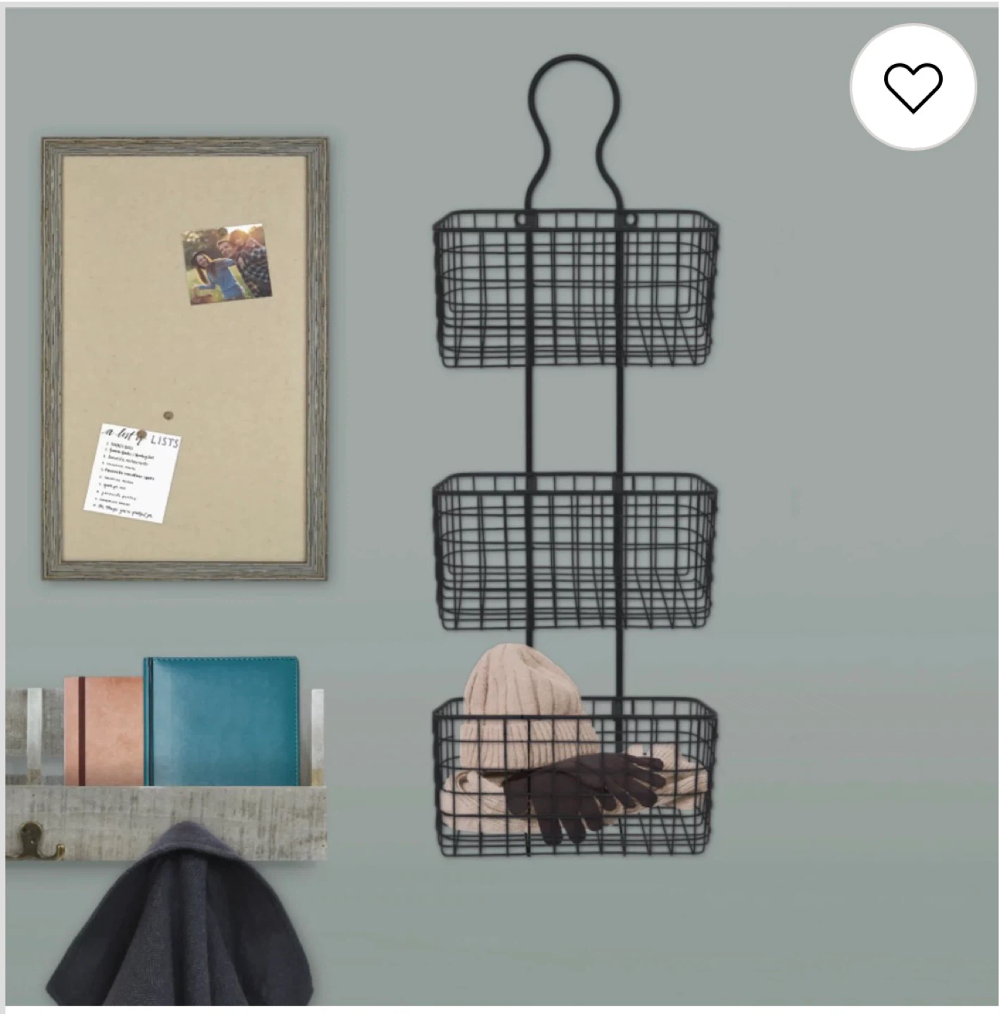 39.5" Black 3 Tier Wall Hanging Organizer - photo 2