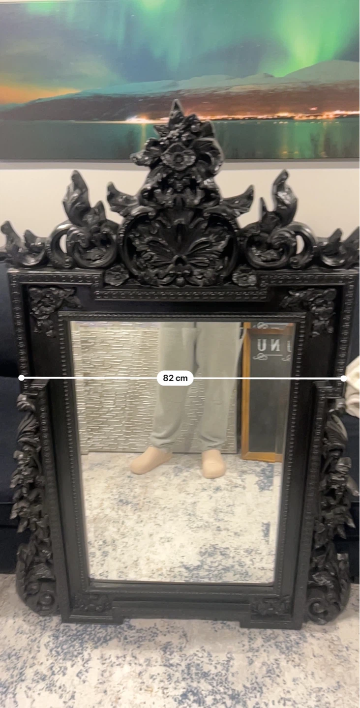 Black Ornate Wall Mirror
