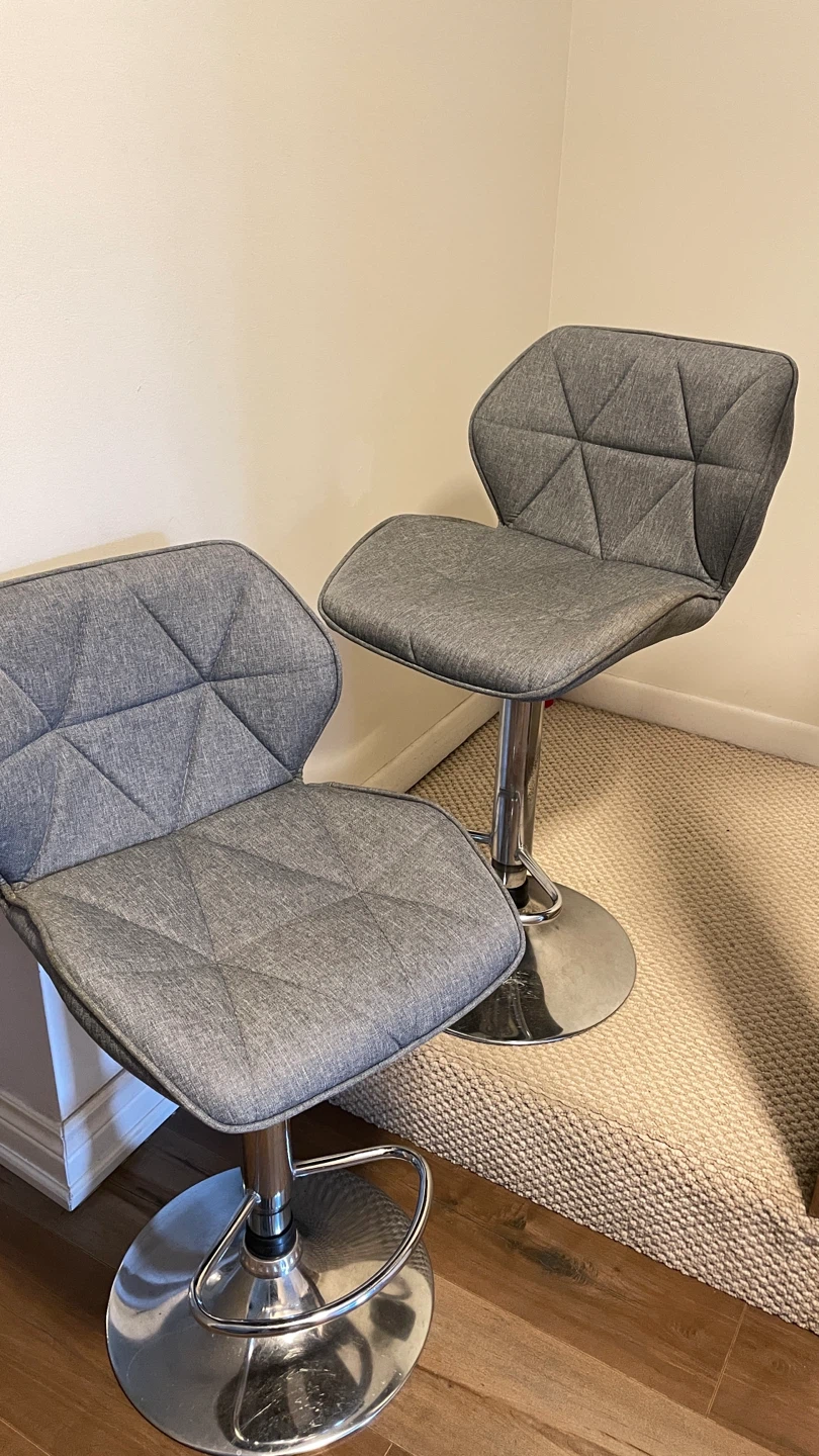 Grey Adjustable Bar Stools (Set of 2)