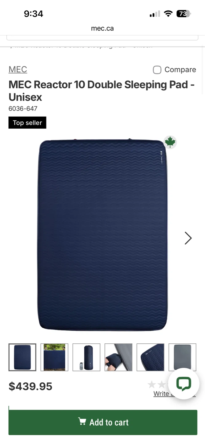 MEC Reactor 10 Double Sleeping Pad - Unisex
