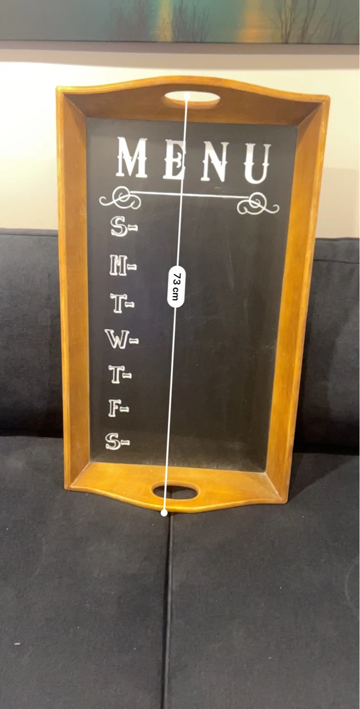 Wooden Menu Chalkboard Tray