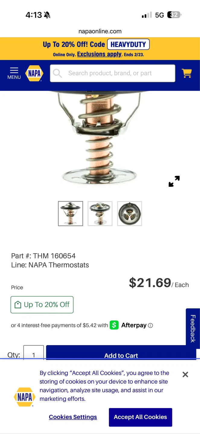 NAPA Thermostat 269 - photo 4