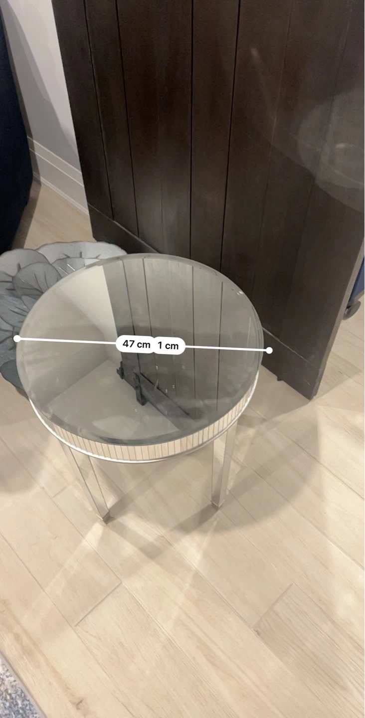 Round Glass Side Table - 47cm