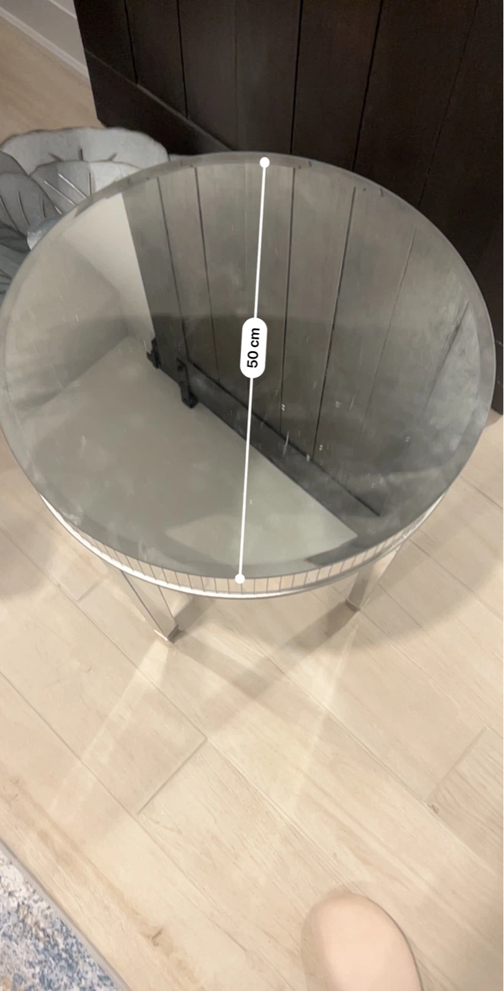 Round Glass Side Table - 47cm - photo 2