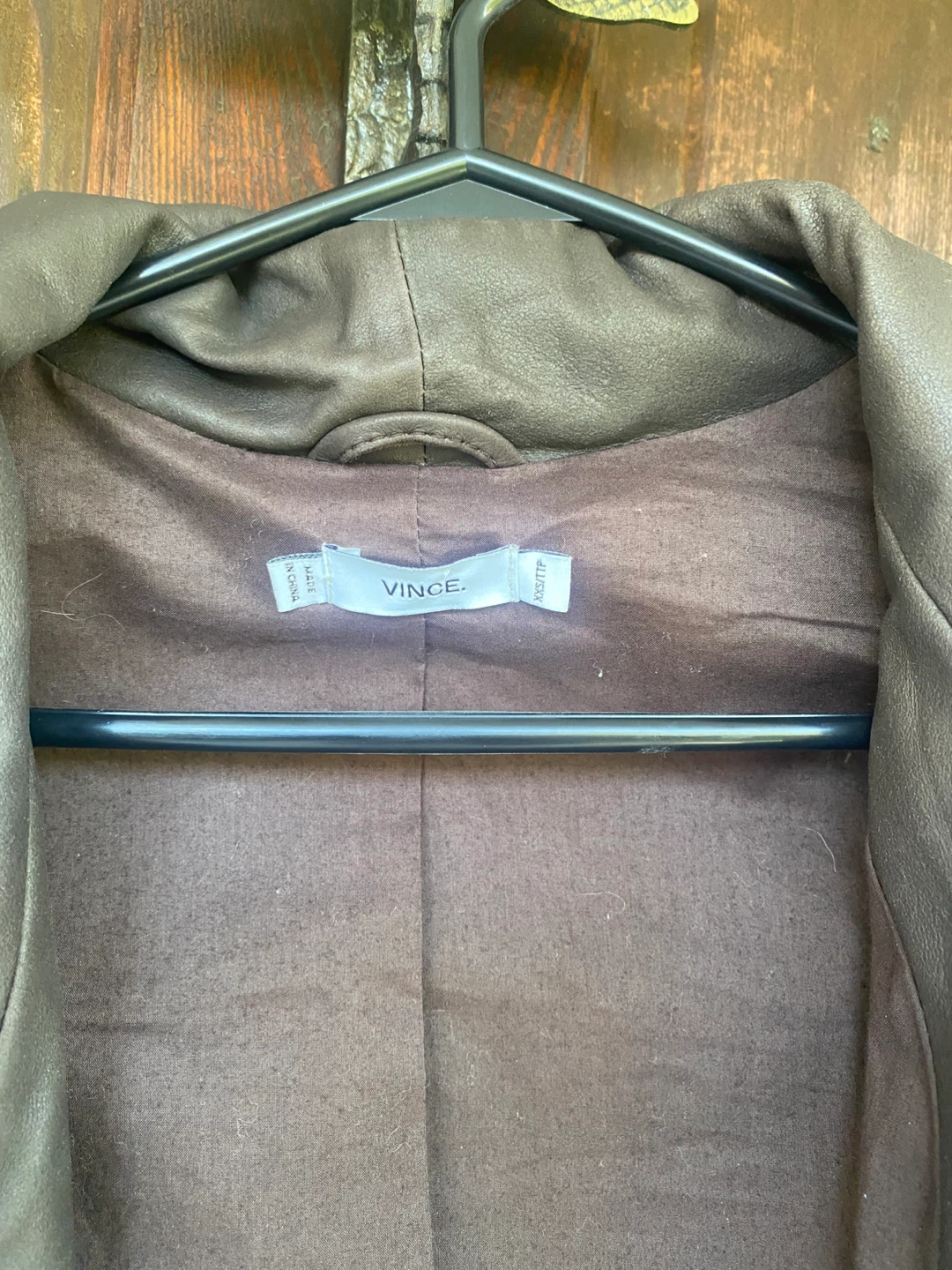 Vince Brown Leather Moto Jacket - XXS/TTP - photo 4