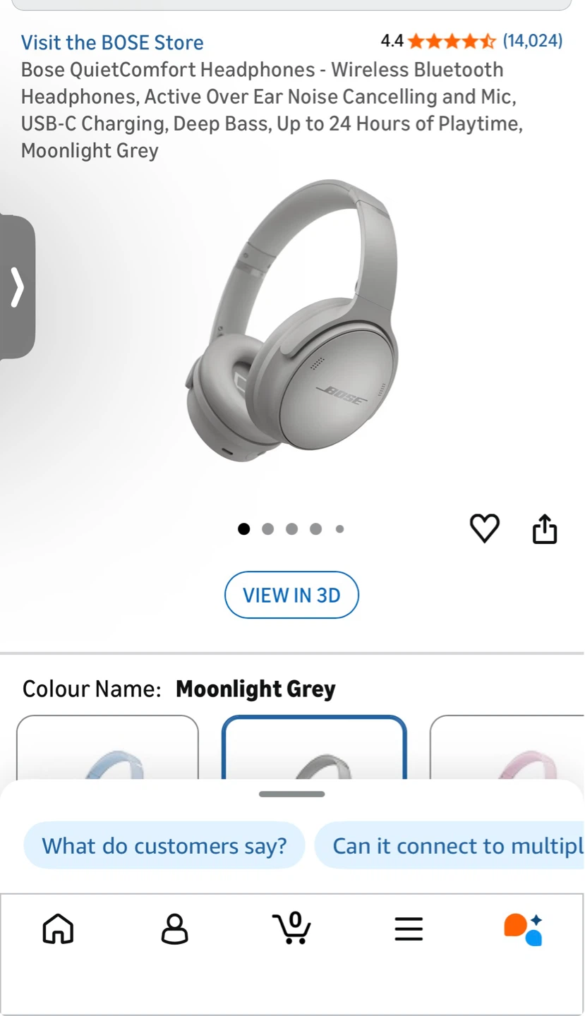 Bose QuietComfort Wireless Bluetooth Headphones - Moonlight Grey - photo 4
