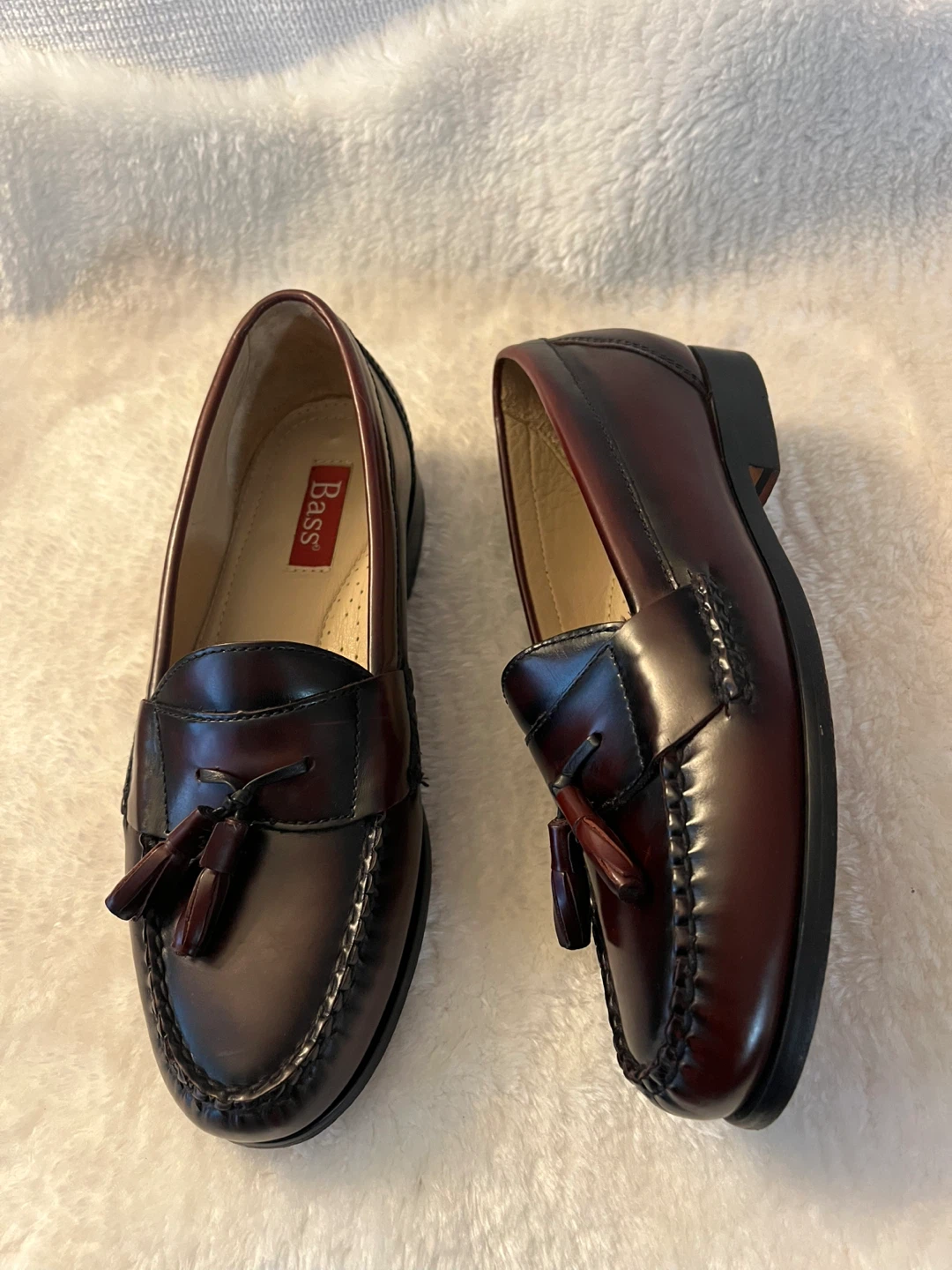 Bass Leather Tassel Loafer Shoes Burgundy - photo 2