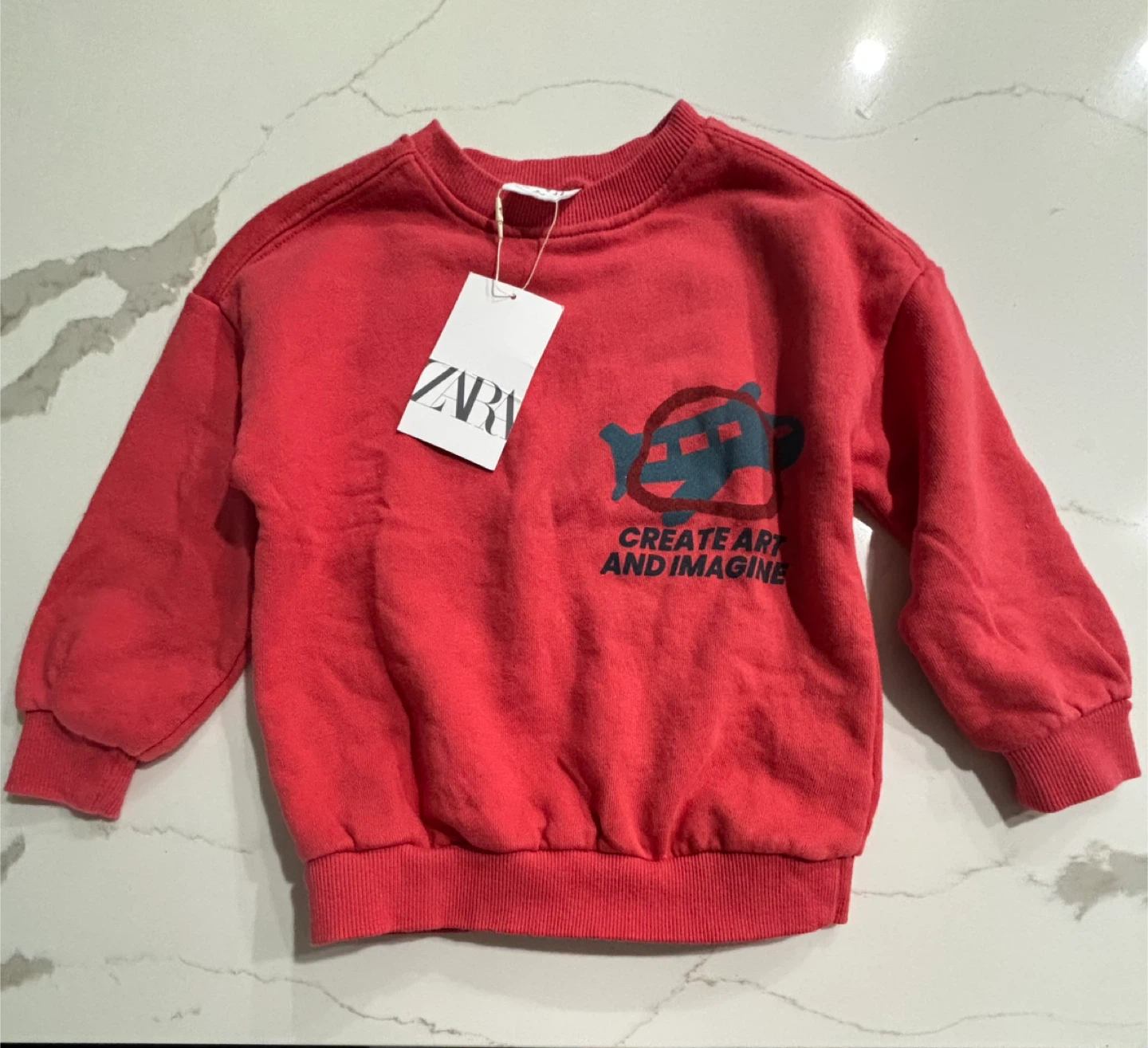New Zara Red Sweatshirt with tag.  Size 2-3 Years