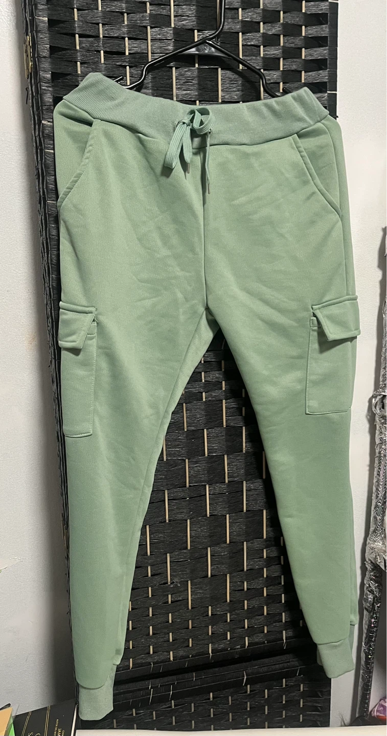 Light Green Cargo Joggers