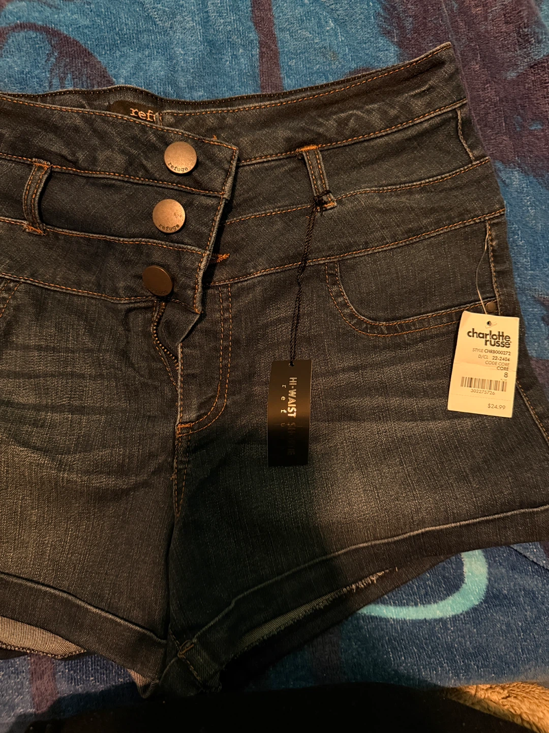 Charlotte Russe High Waist Denim Shorts Size 8