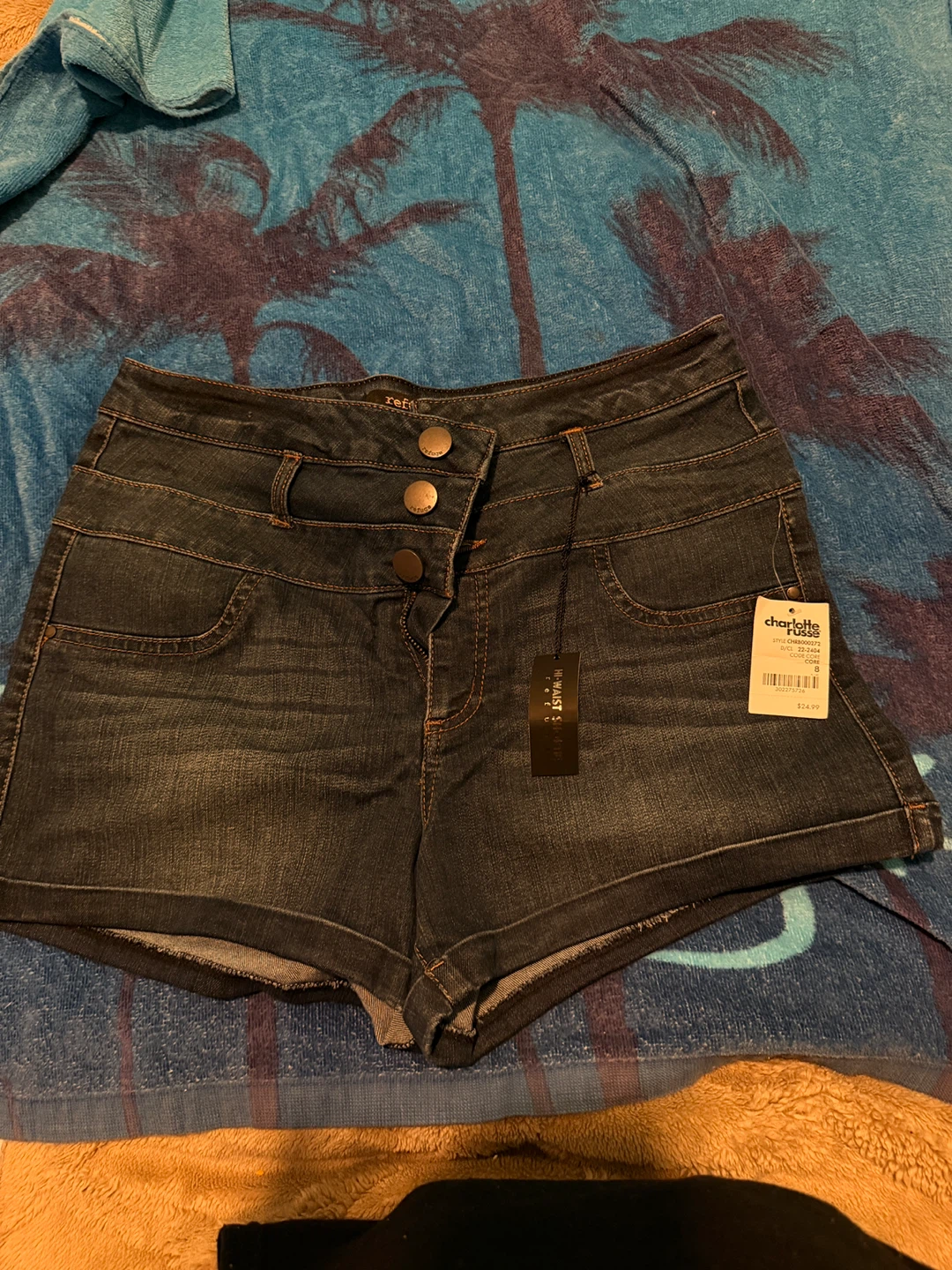 Charlotte Russe High Waist Denim Shorts Size 8 - photo 2